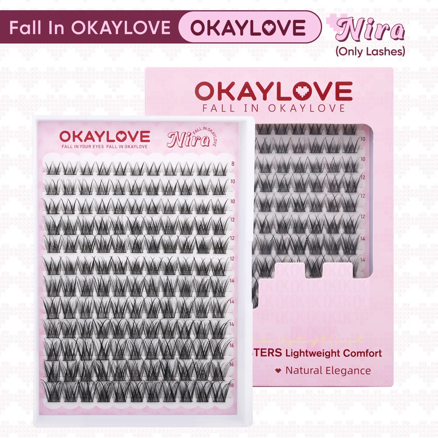Transform Your Look with OKAYLOVE Lira Lash Clusters Kit - Long-Lasting Bond, Tweezers & Remover for Effortless DIY Beauty!