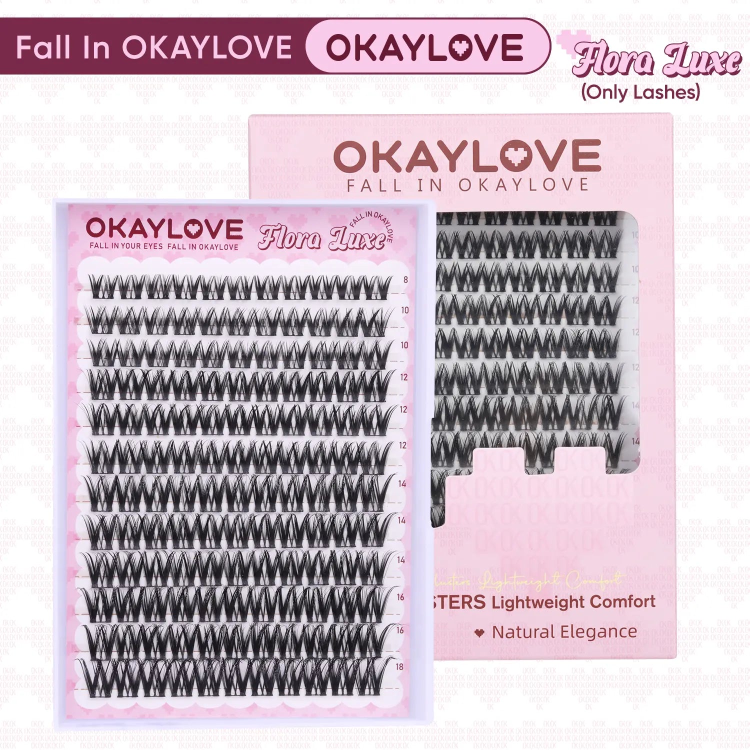 Transform Your Look with OKAYLOVE Lira Lash Clusters Kit - Long-Lasting Bond, Tweezers & Remover for Effortless DIY Beauty!