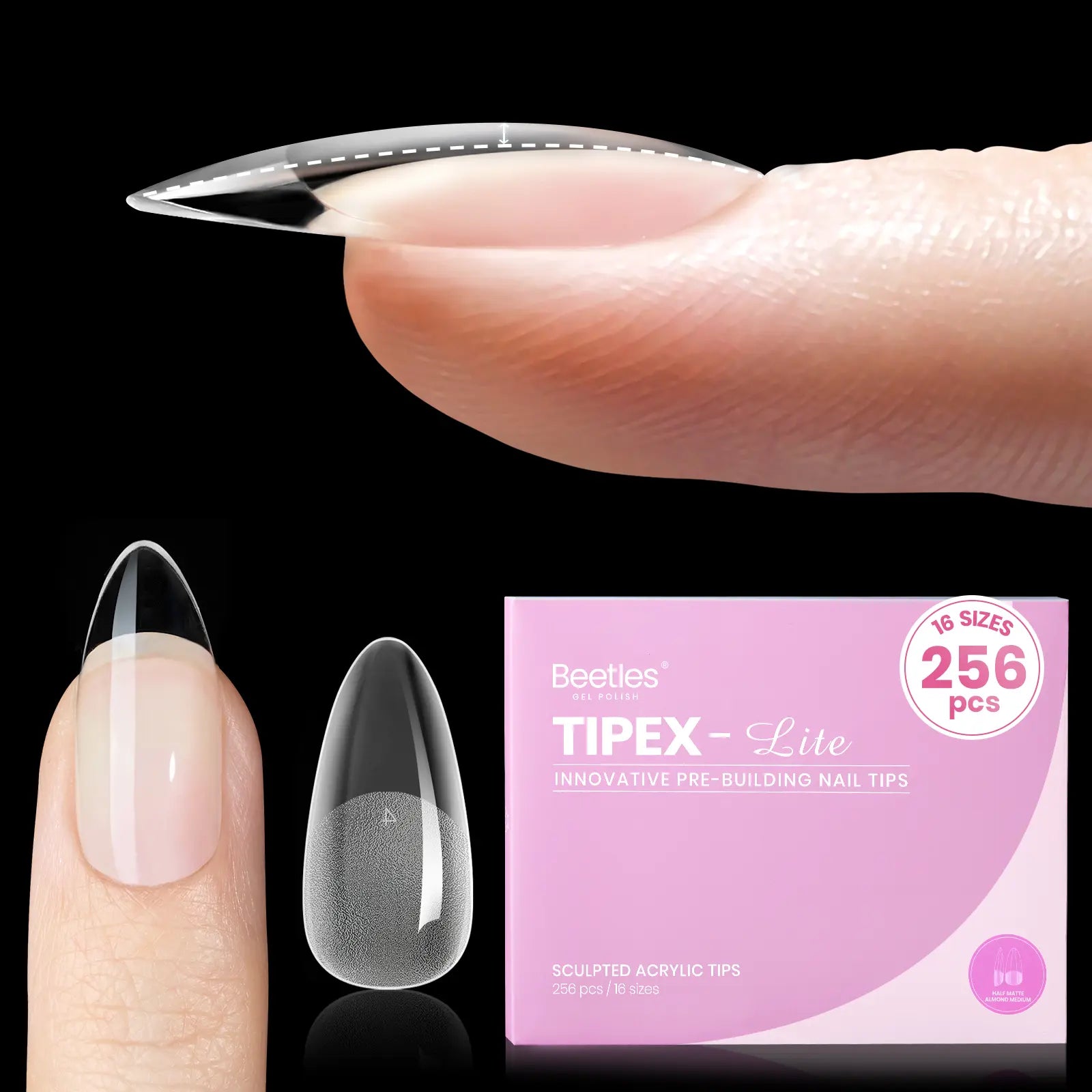 Beetles Tipex Lite Apex Nail Tips, 96PCS, 256PCS, 512PCS 