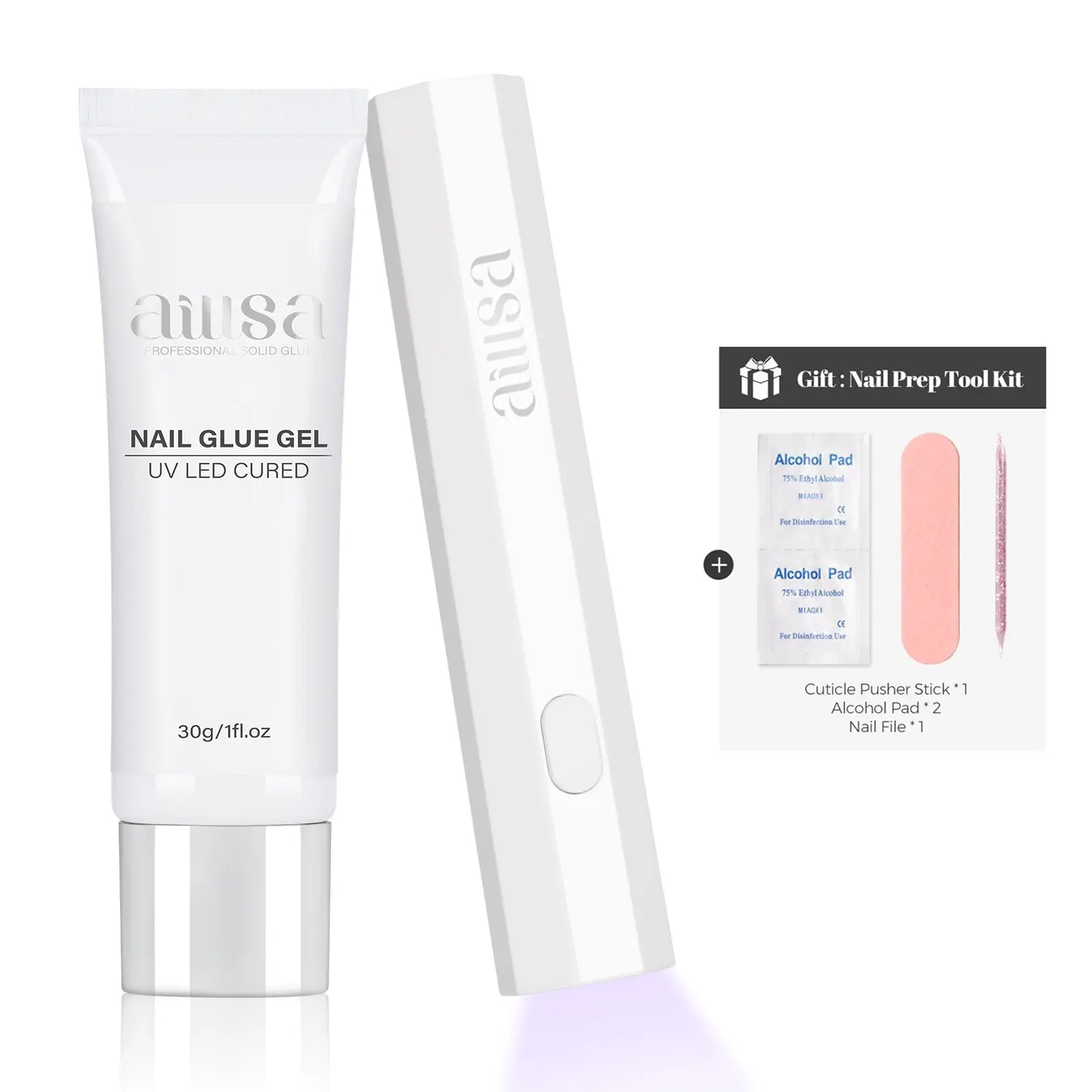 Aillsa Staybond Press on Nail Kit with Gel Glue & UV Lamp