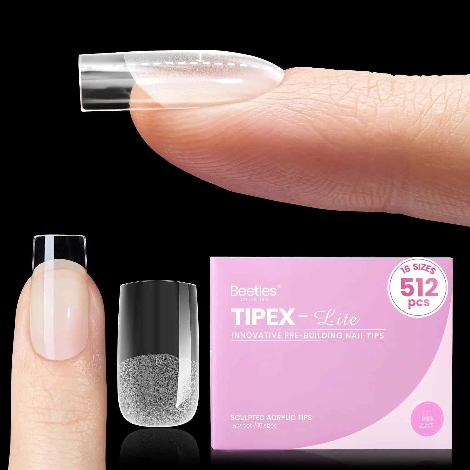 Beetles Tipex Lite Apex Nail Tips, 96PCS, 256PCS, 512PCS 