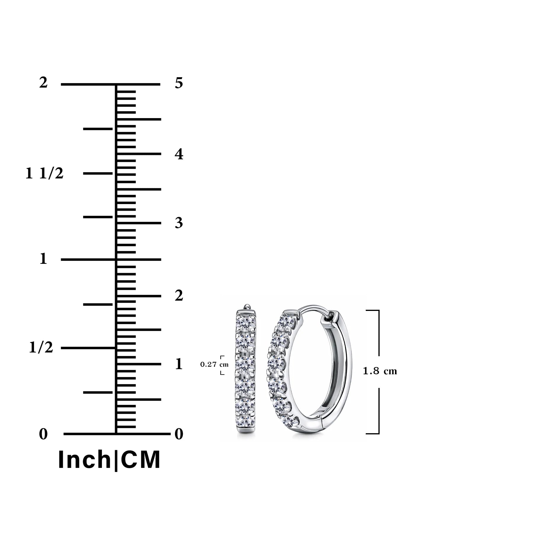 Lab Grown Diamond Hoop Earrings - round Cut Classic Hoop Earrings for Everyday Jewelry 