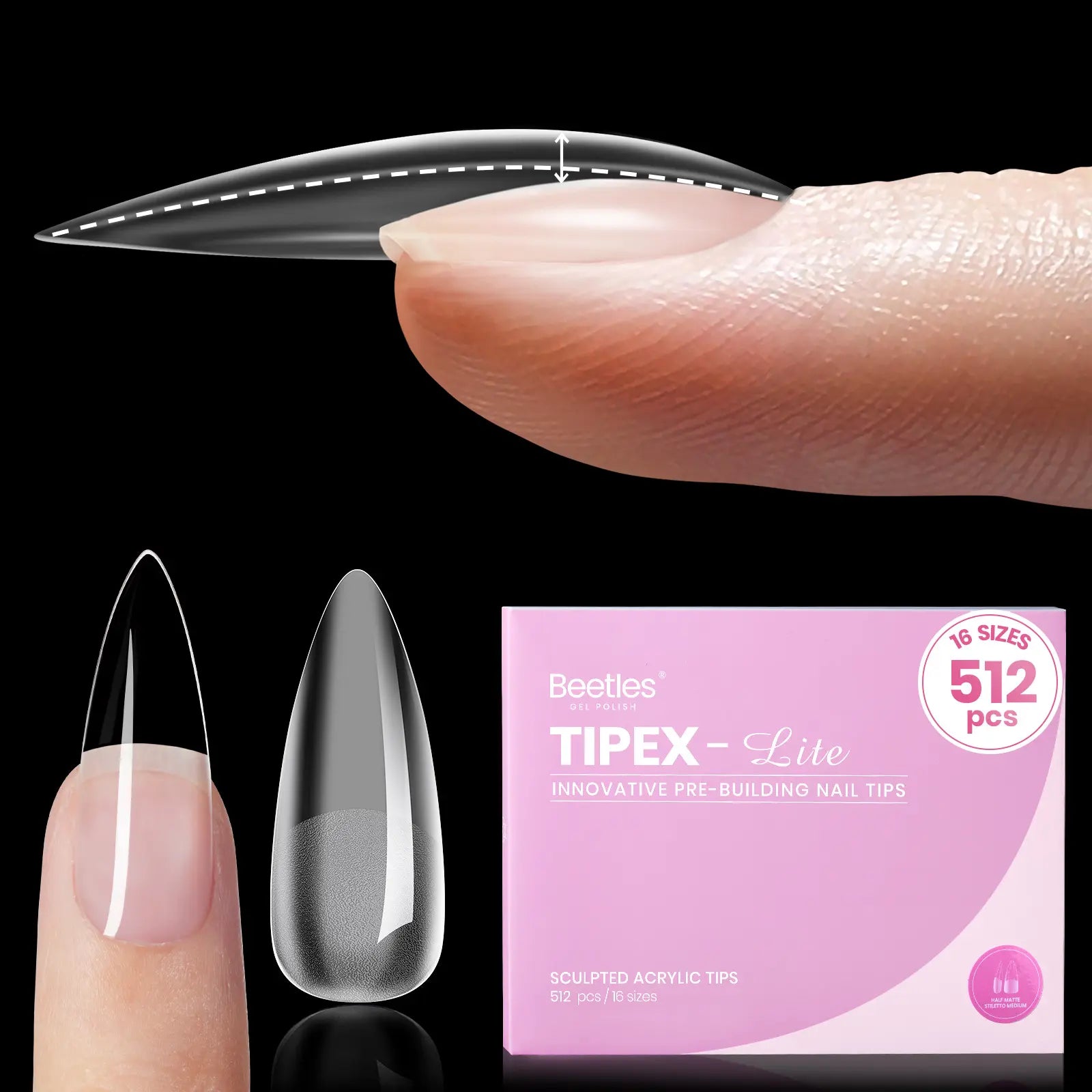 Beetles Tipex Lite Apex Nail Tips, 96PCS, 256PCS, 512PCS 