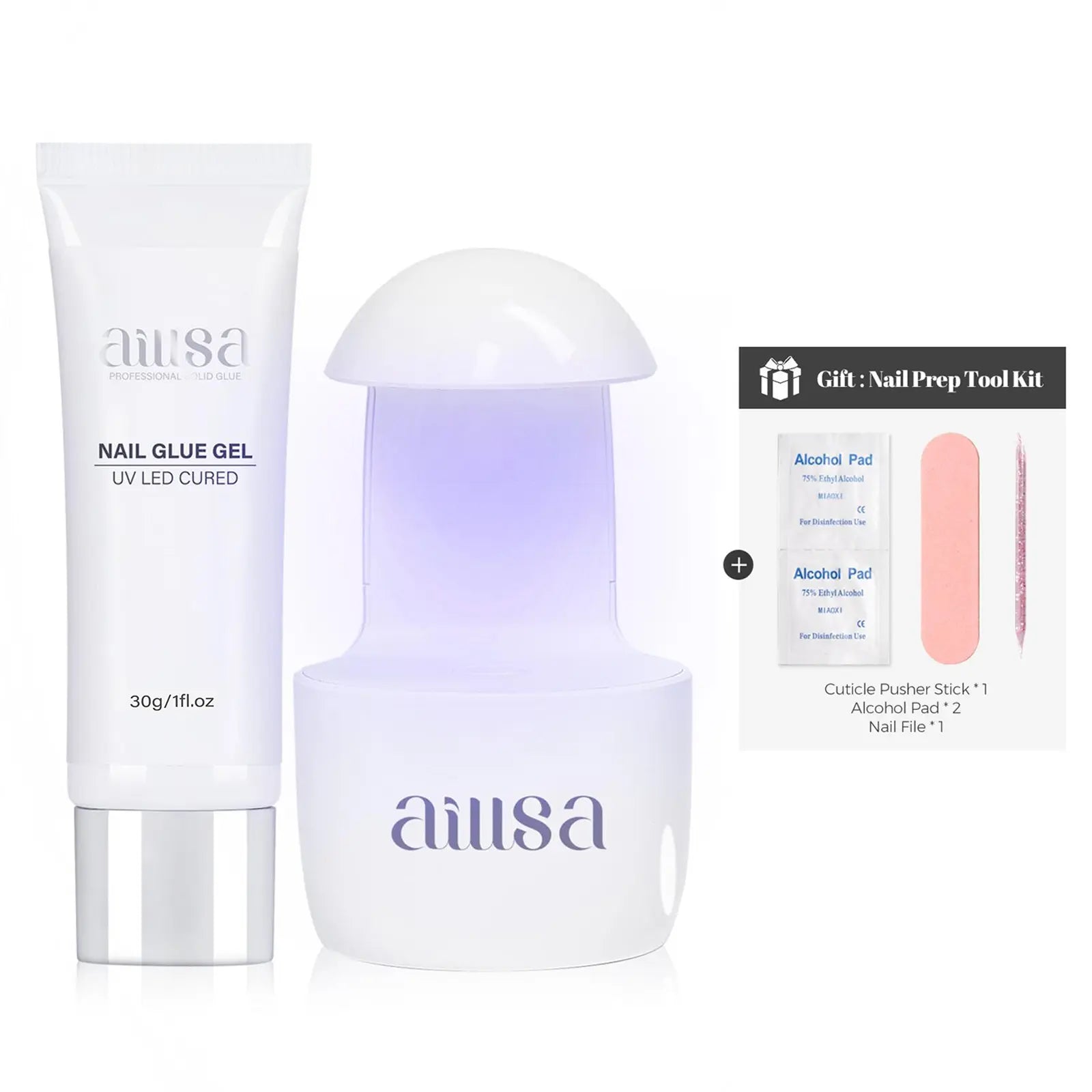 Aillsa Staybond Press on Nail Kit with Gel Glue & UV Lamp