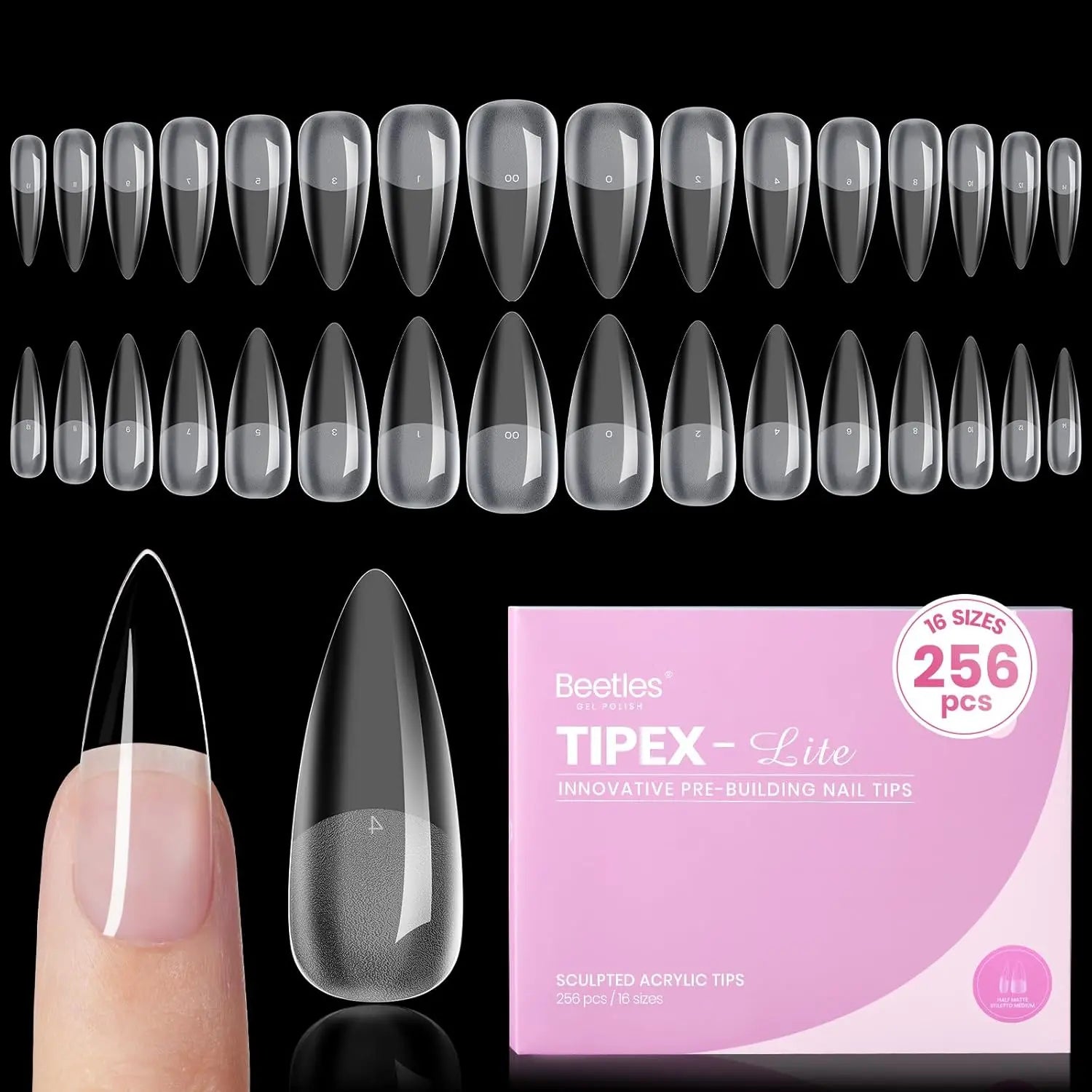 Beetles Tipex Lite Apex Nail Tips, 96PCS, 256PCS, 512PCS 