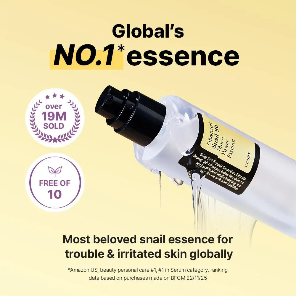 [COSRX Official] Advanced Snail 96 Mucin Power Essence (100Ml) | the ORIGINAL SNAIL MUCIN ESSENCE, GLOBAL TOP SELLER, Korean Skin Rejuvenate