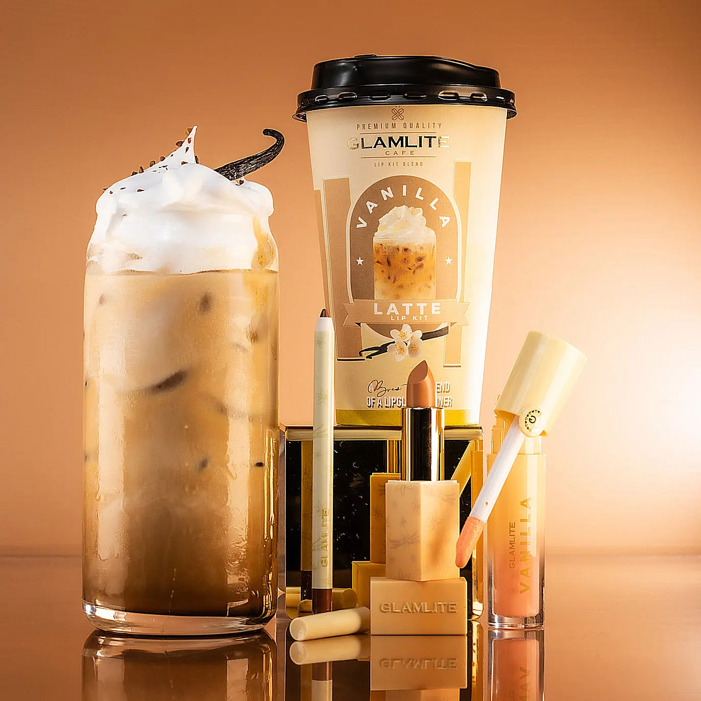 Glamlite Cafe Coffee Lip Kits, Horchata Lip Gloss