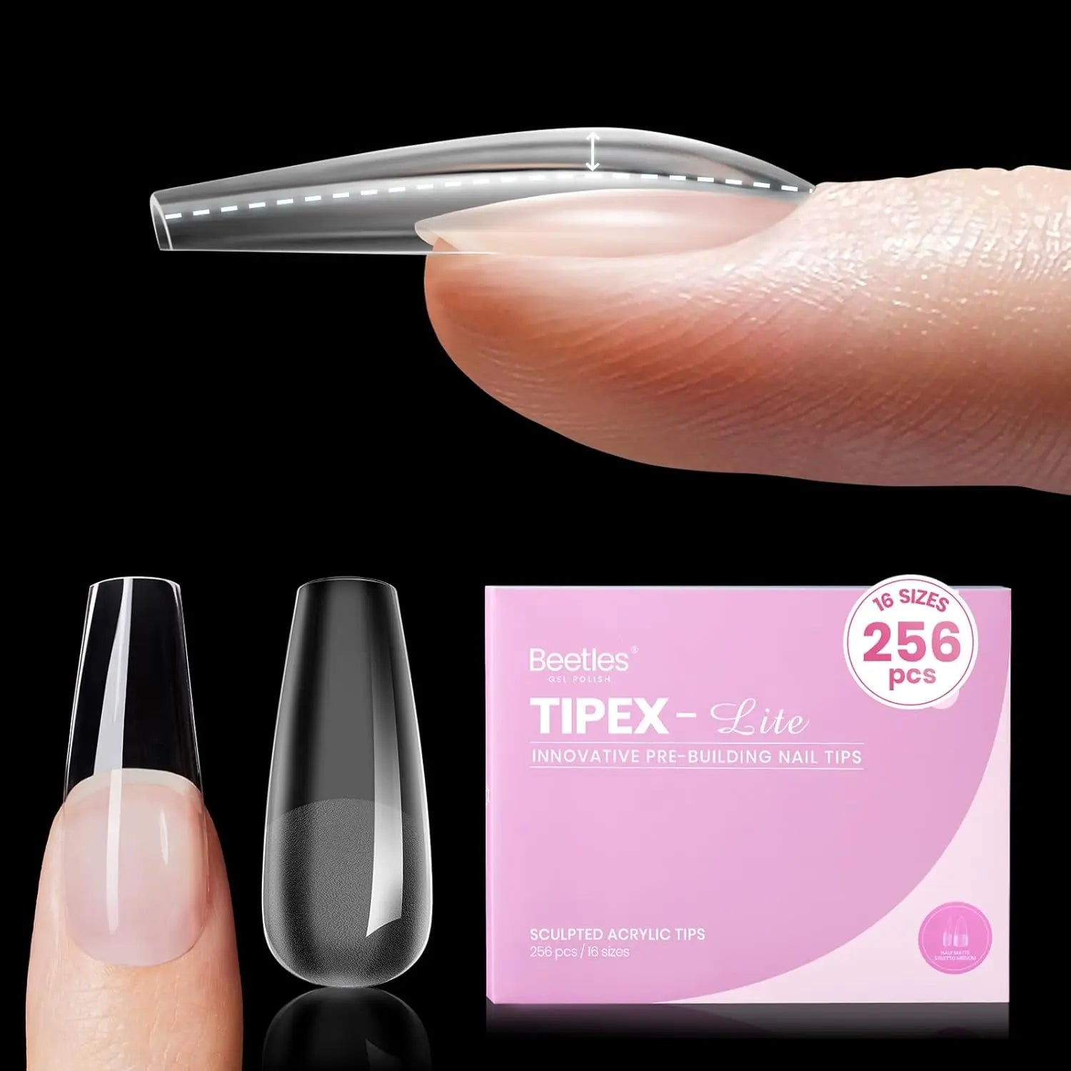 Beetles Tipex Lite Apex Nail Tips, 96PCS, 256PCS, 512PCS 