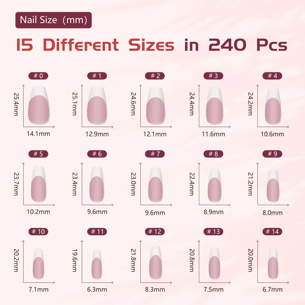 JODSONE 154PCS French Gel Nail Tips Kit 
