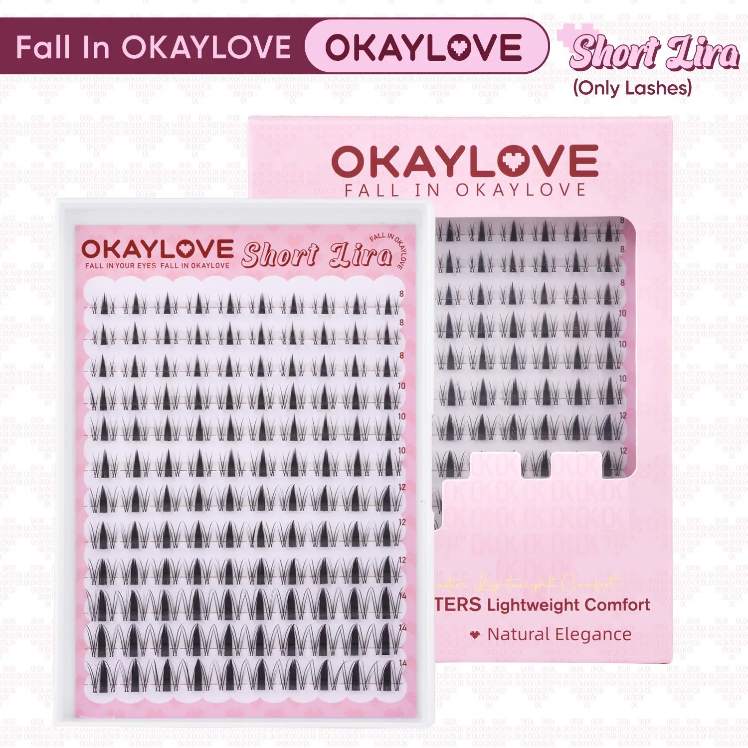 Transform Your Look with OKAYLOVE Lira Lash Clusters Kit - Long-Lasting Bond, Tweezers & Remover for Effortless DIY Beauty!