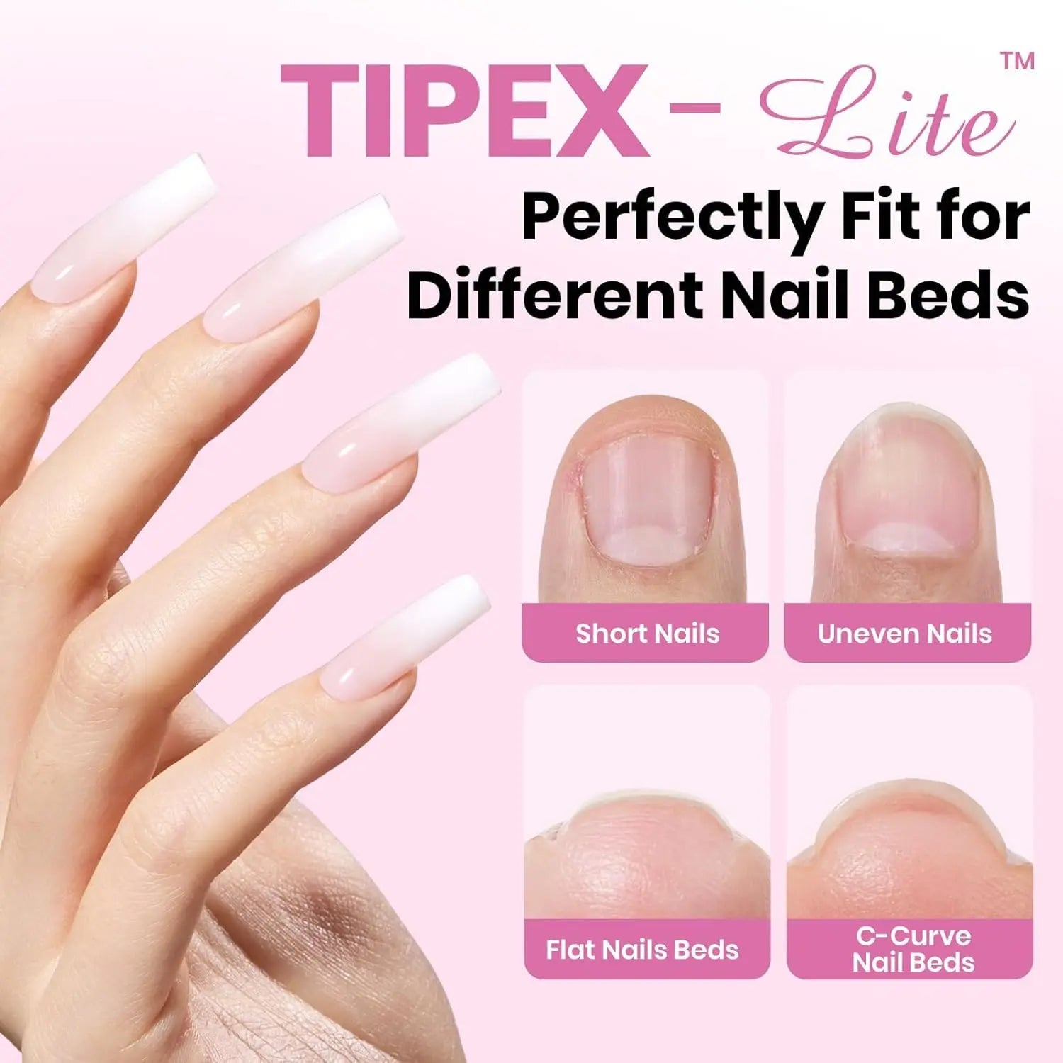 Beetles Tipex Lite Apex Nail Tips, 96PCS, 256PCS, 512PCS 