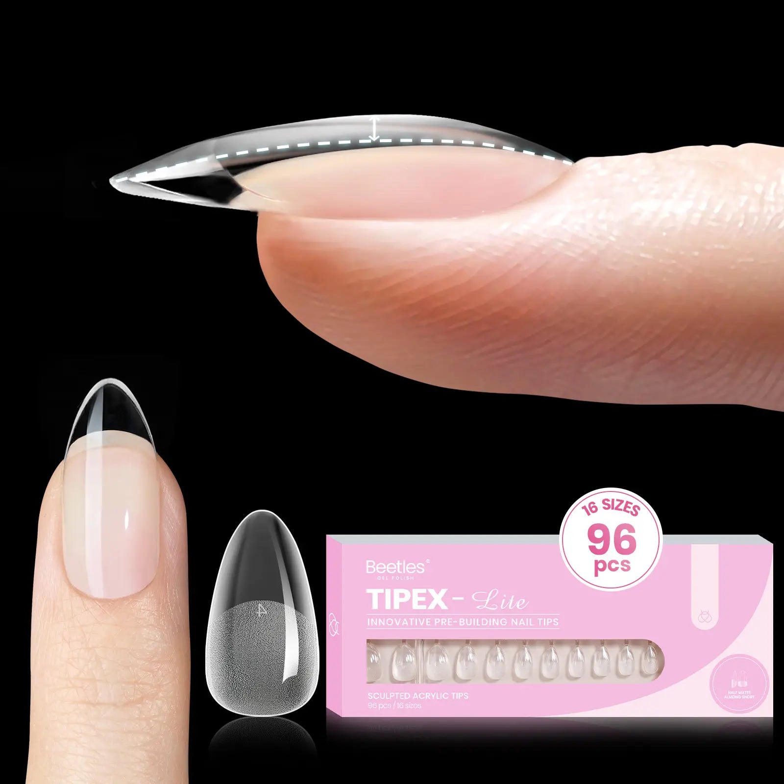 Beetles Tipex Lite Apex Nail Tips, 96PCS, 256PCS, 512PCS 