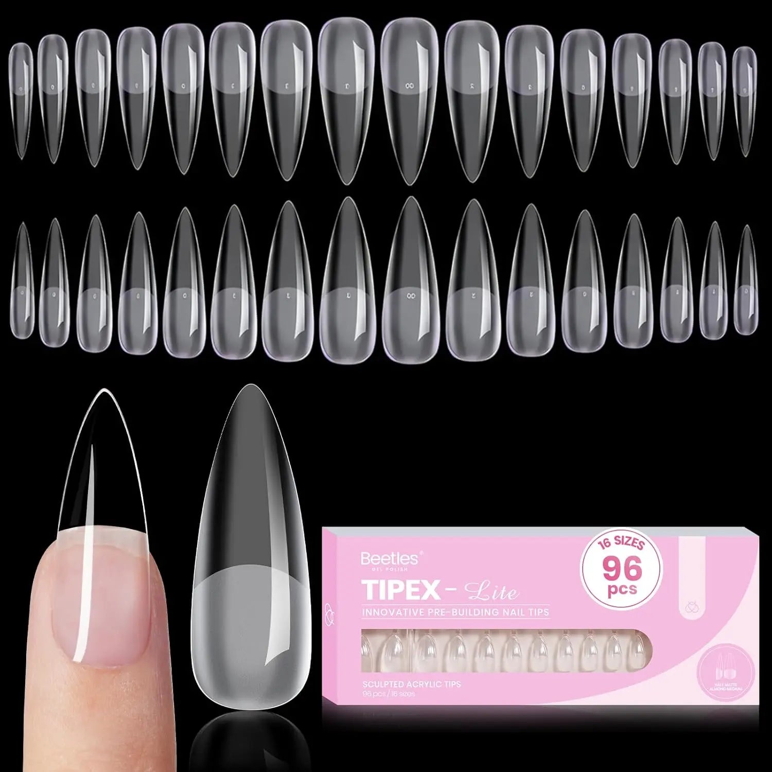 Beetles Tipex Lite Apex Nail Tips, 96PCS, 256PCS, 512PCS 