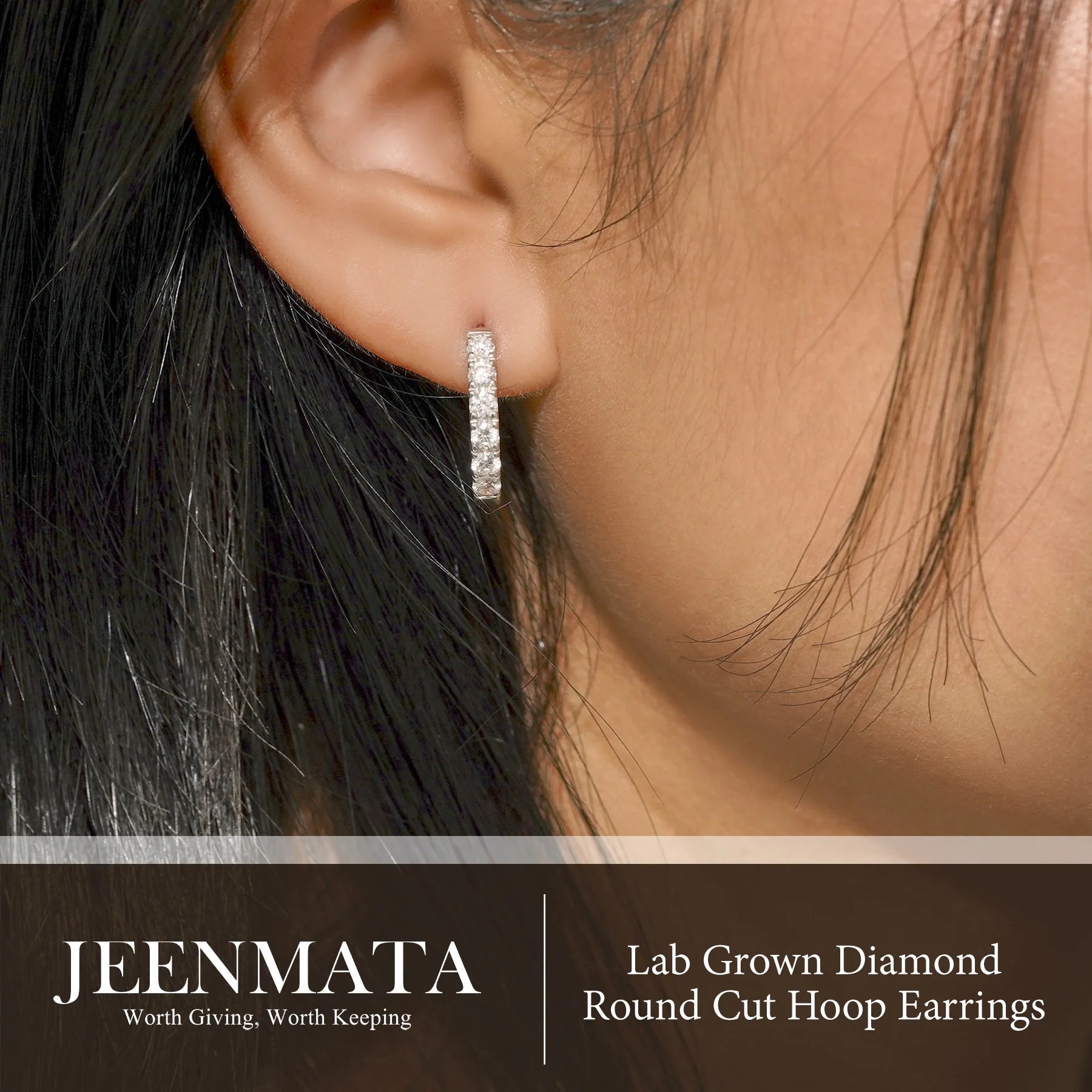 Lab Grown Diamond Hoop Earrings - round Cut Classic Hoop Earrings for Everyday Jewelry 