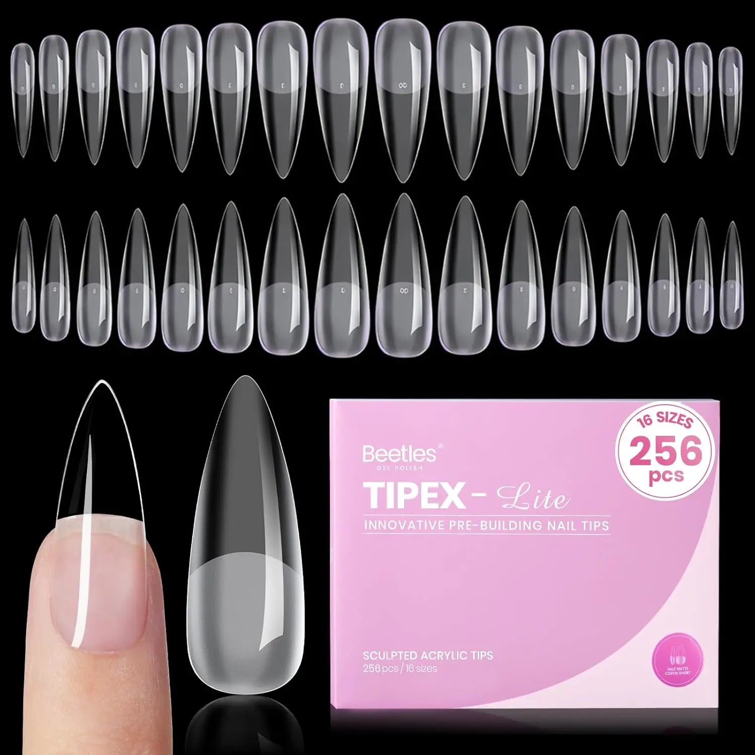 Beetles Tipex Lite Apex Nail Tips, 96PCS, 256PCS, 512PCS 