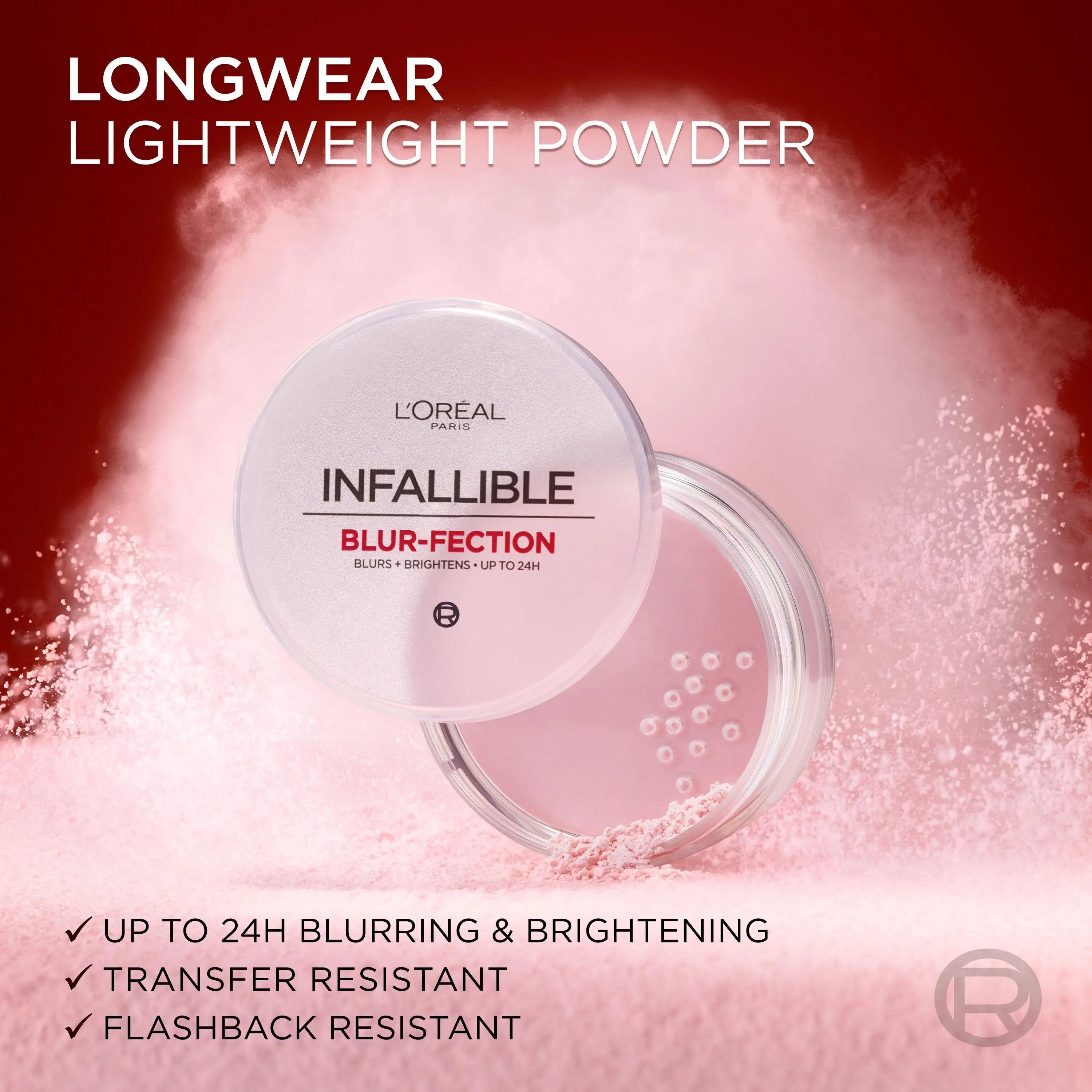 Infallible Blur-Fection Setting Powder: 24-Hour Wear, Transfer-Resistant, and Lightweight for a Flawless Finish, L'Oréal Paris