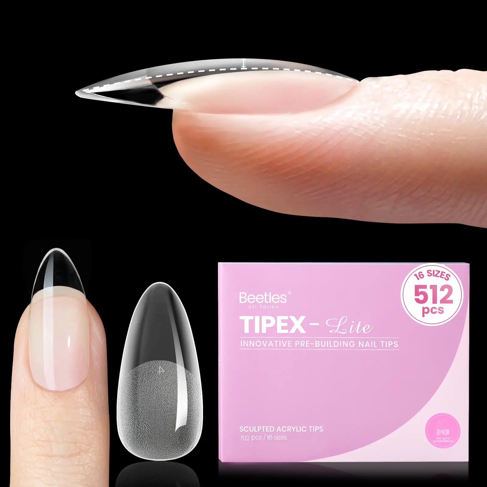 Beetles Tipex Lite Apex Nail Tips, 96PCS, 256PCS, 512PCS 