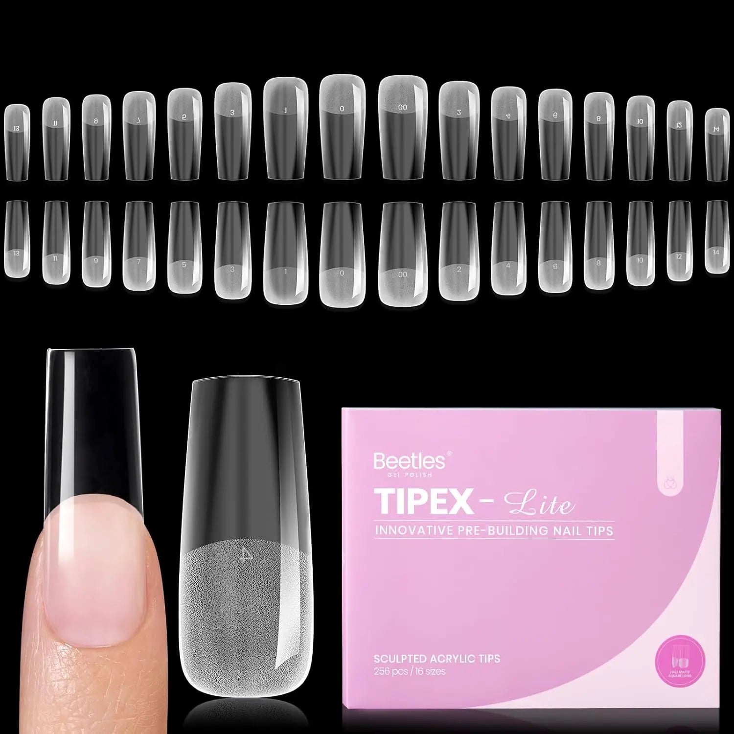Beetles Tipex Lite Apex Nail Tips, 96PCS, 256PCS, 512PCS 