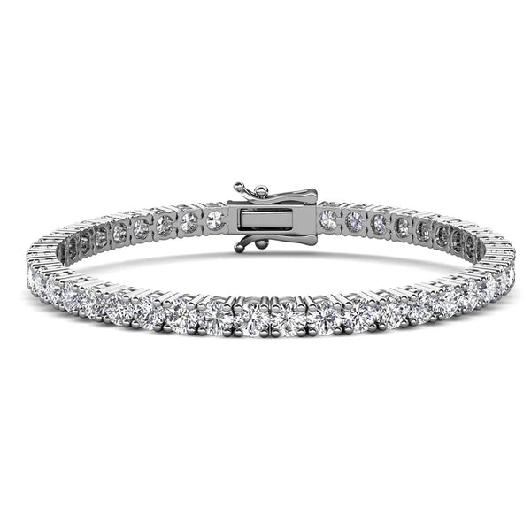Kaylee 18K White Gold Plated Tennis Bracelet with Simulated Diamonds