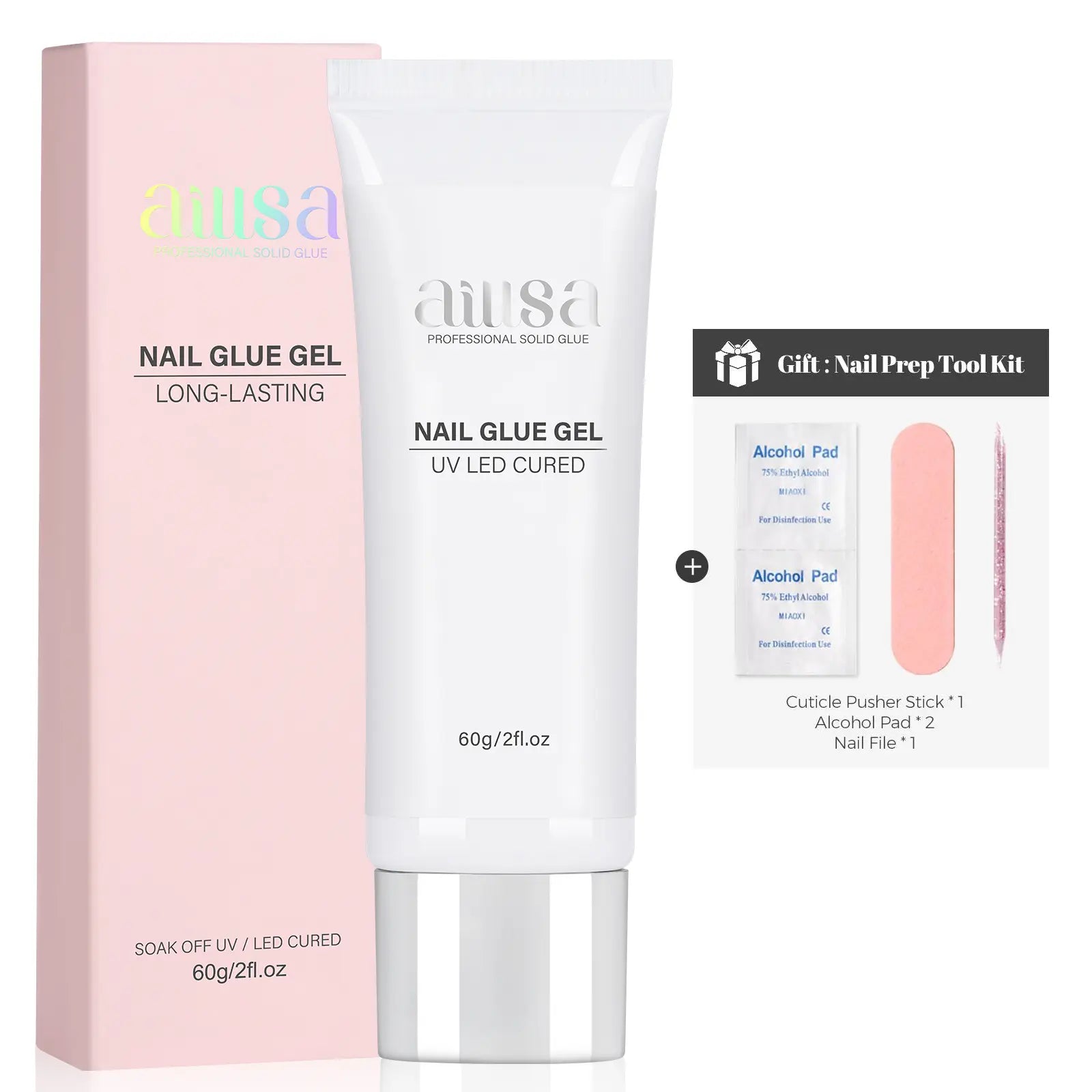 Aillsa Staybond Press on Nail Kit with Gel Glue & UV Lamp