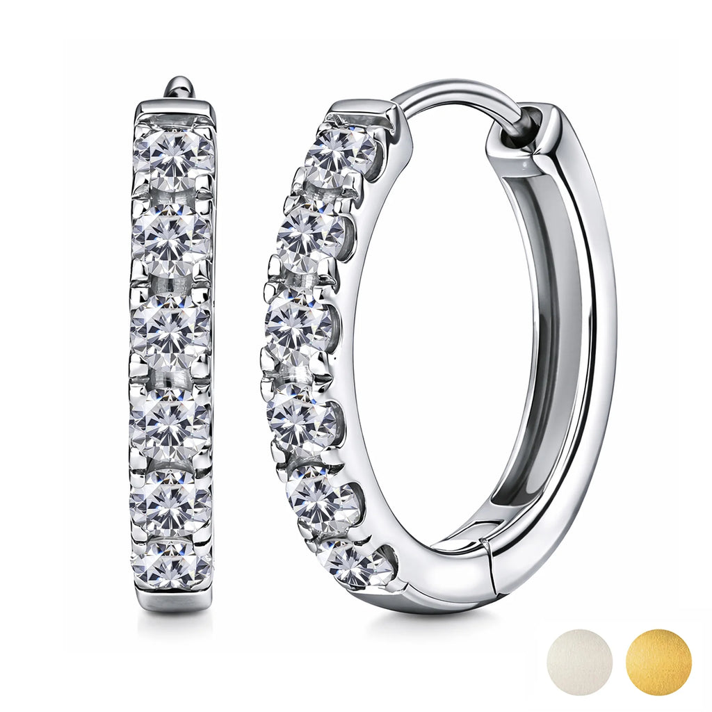Lab Grown Diamond Hoop Earrings - round Cut Classic Hoop Earrings for Everyday Jewelry 
