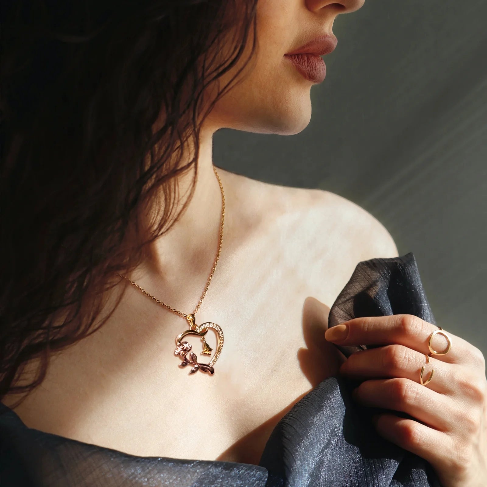 Heart Necklace for Women 14K Gold