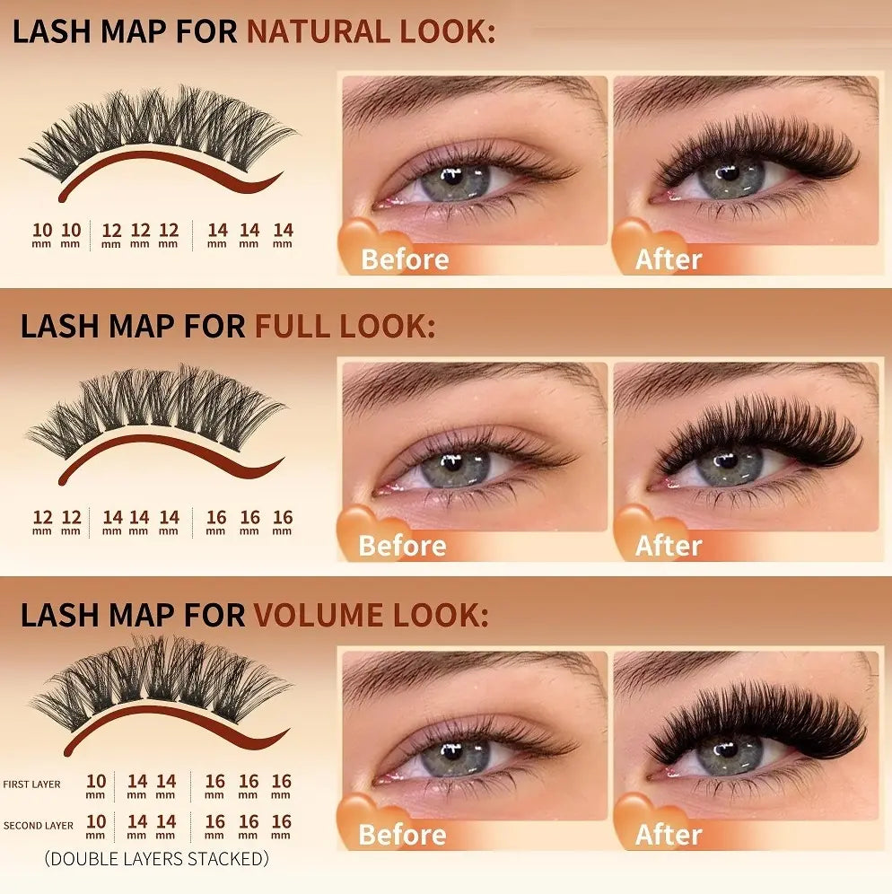 Geeneiya Volume Lash Clusters Kit