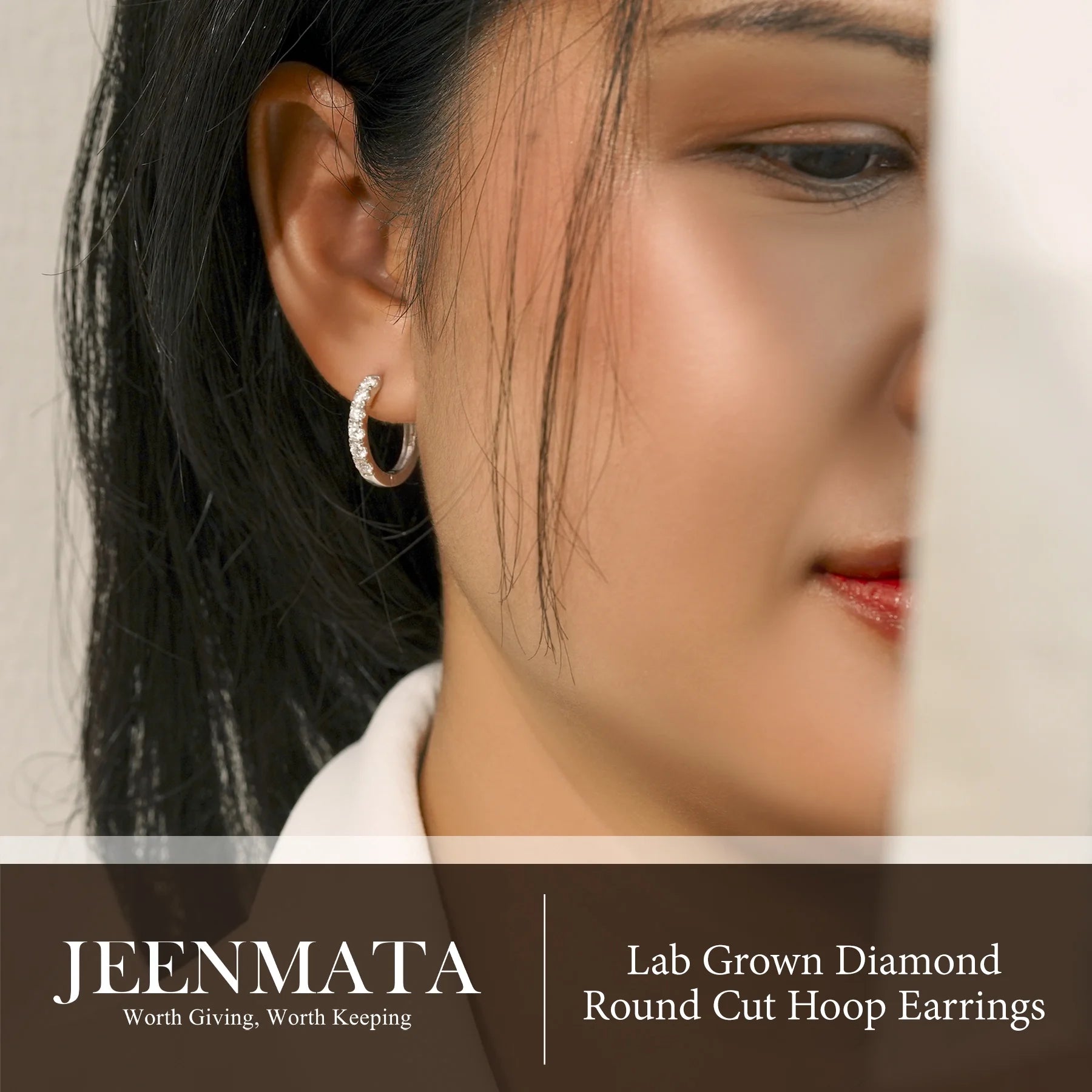 Lab Grown Diamond Hoop Earrings - round Cut Classic Hoop Earrings for Everyday Jewelry 