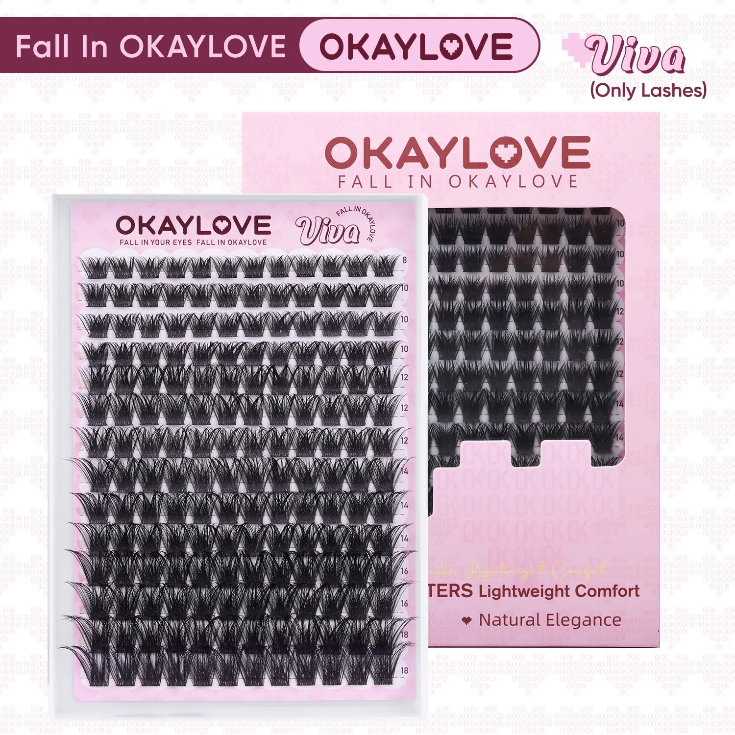 Transform Your Look with OKAYLOVE Lira Lash Clusters Kit - Long-Lasting Bond, Tweezers & Remover for Effortless DIY Beauty!
