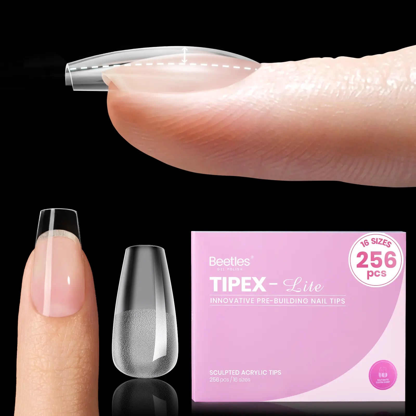 Beetles Tipex Lite Apex Nail Tips, 96PCS, 256PCS, 512PCS 
