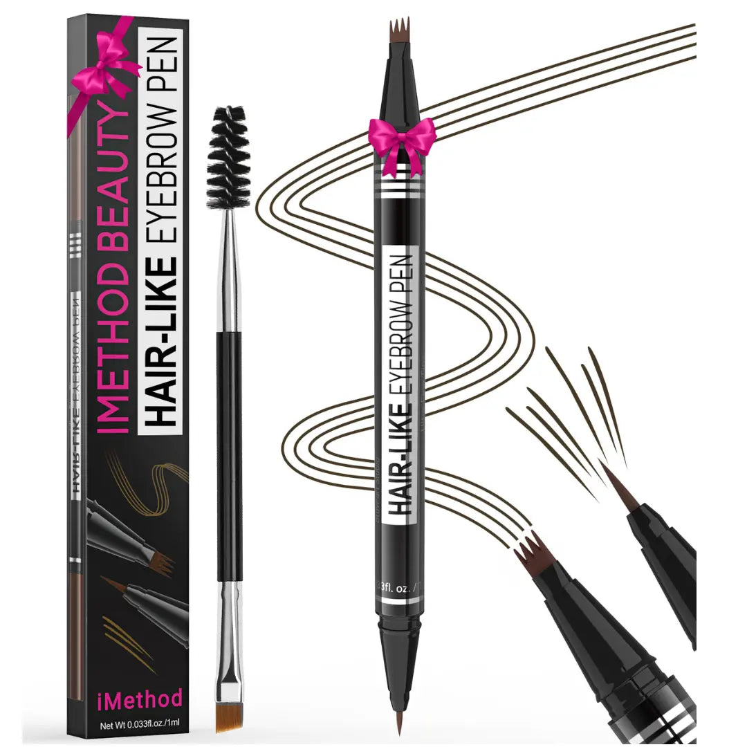 Imethod Eyebrow Pencil, 2-In-1 Waterproof Brow Pen with 4 Tip, with Dual-Ended Eyebrow Brush