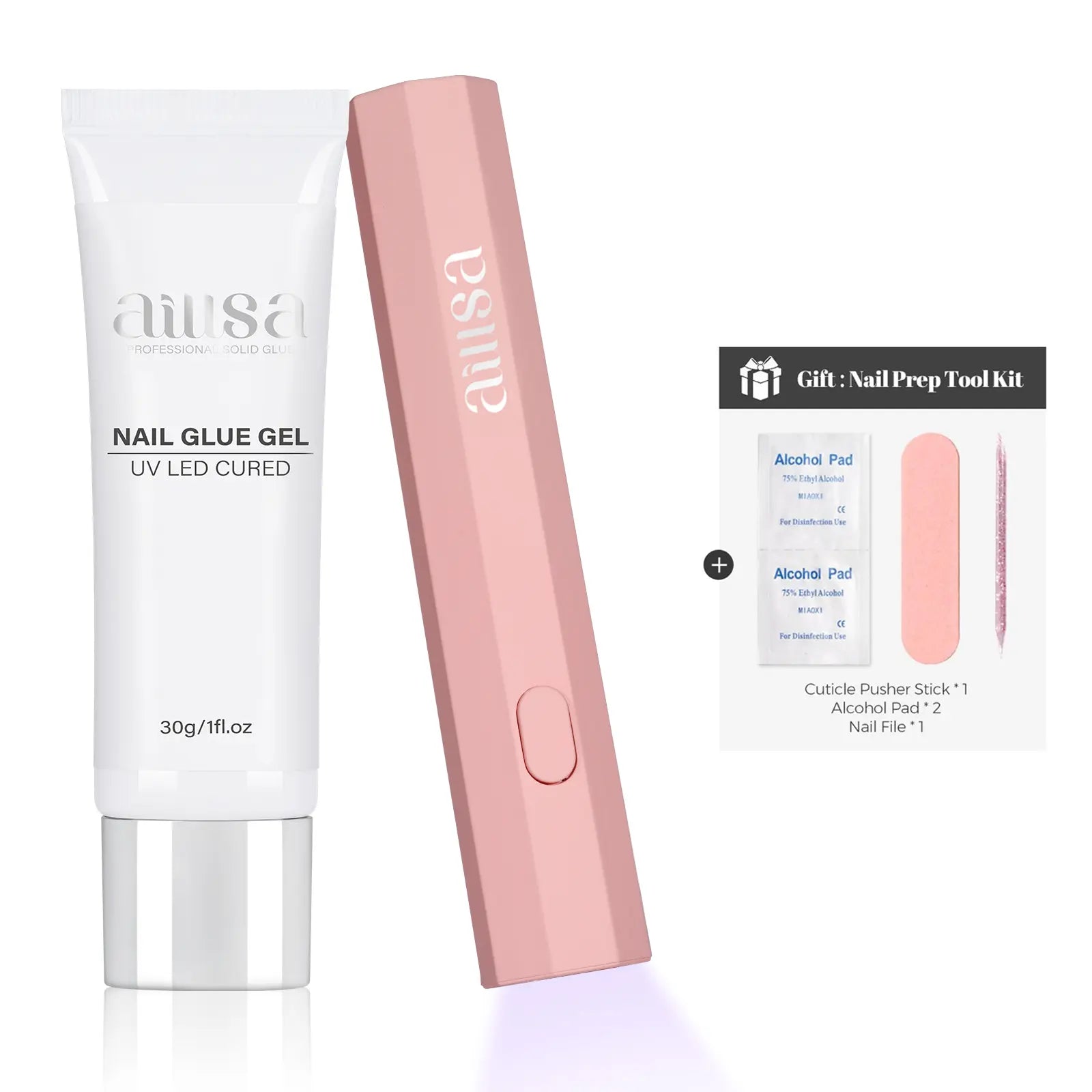 Aillsa Staybond Press on Nail Kit with Gel Glue & UV Lamp
