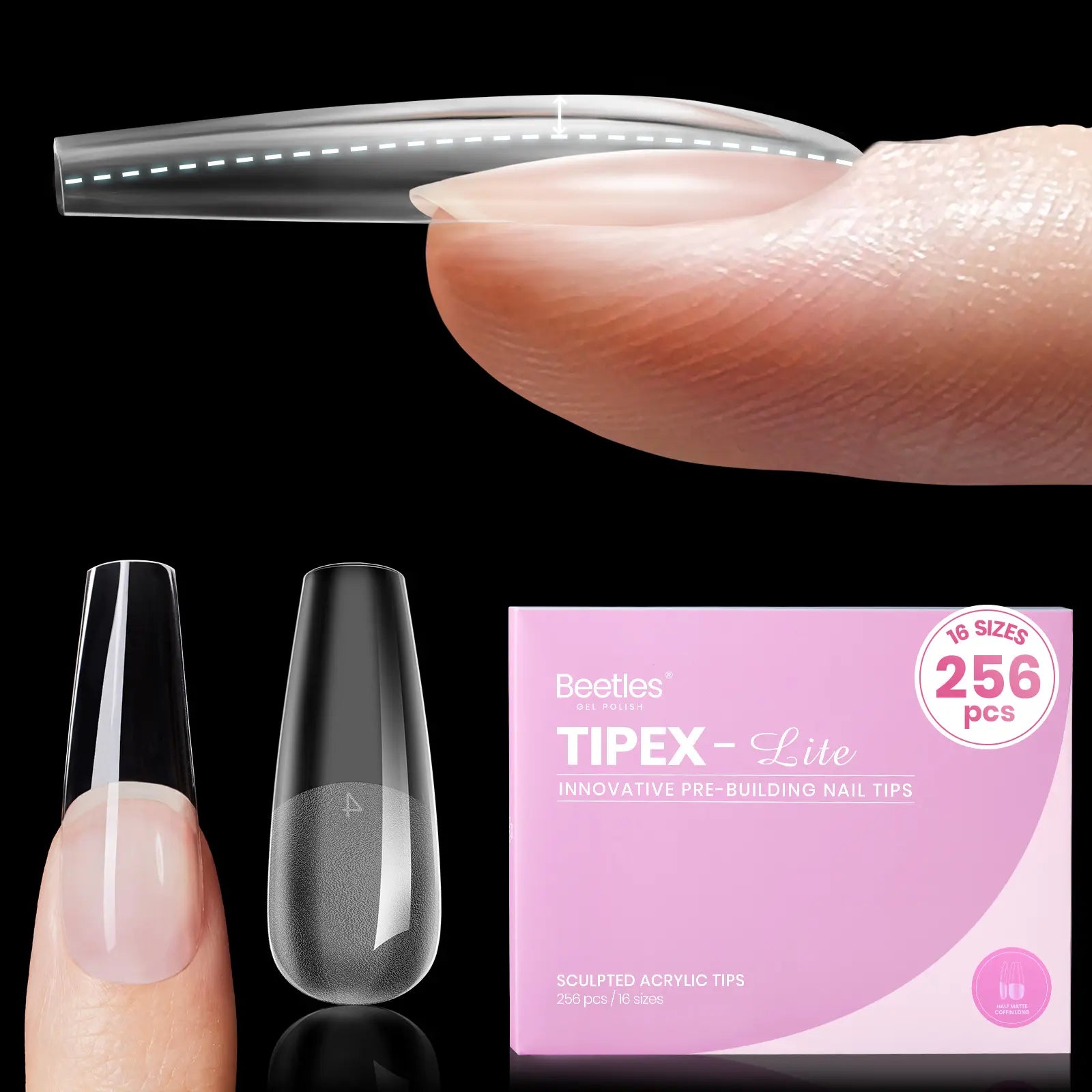 Beetles Tipex Lite Apex Nail Tips, 96PCS, 256PCS, 512PCS 