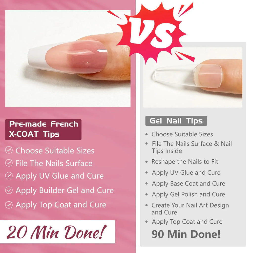 JODSONE 154PCS French Gel Nail Tips Kit 