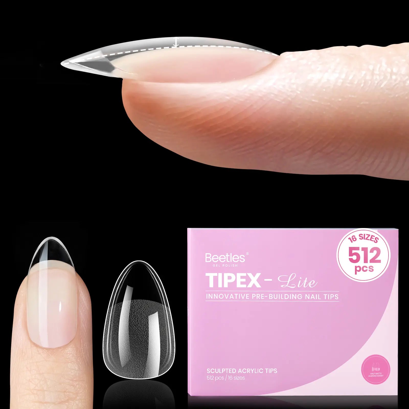 Beetles Tipex Lite Apex Nail Tips, 96PCS, 256PCS, 512PCS 