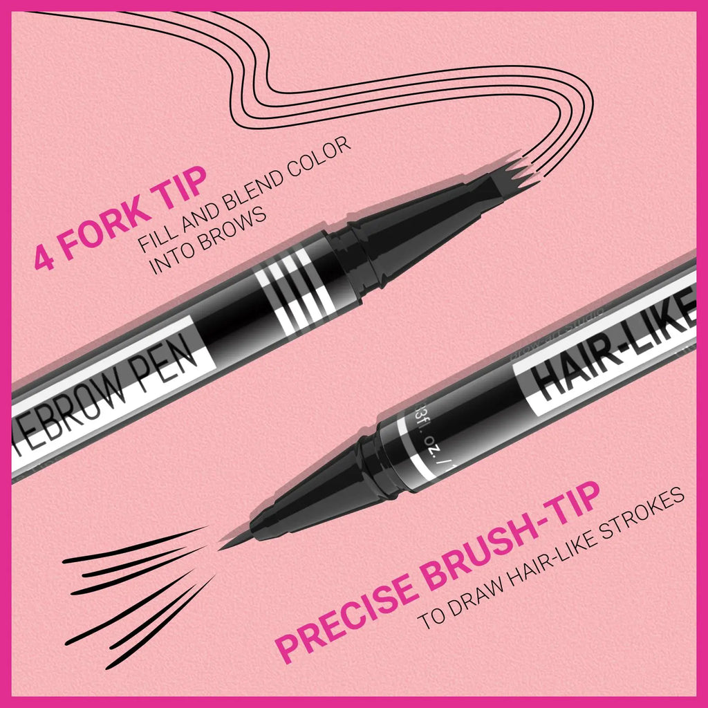 Imethod Eyebrow Pencil, 2-In-1 Waterproof Brow Pen with 4 Tip, with Dual-Ended Eyebrow Brush