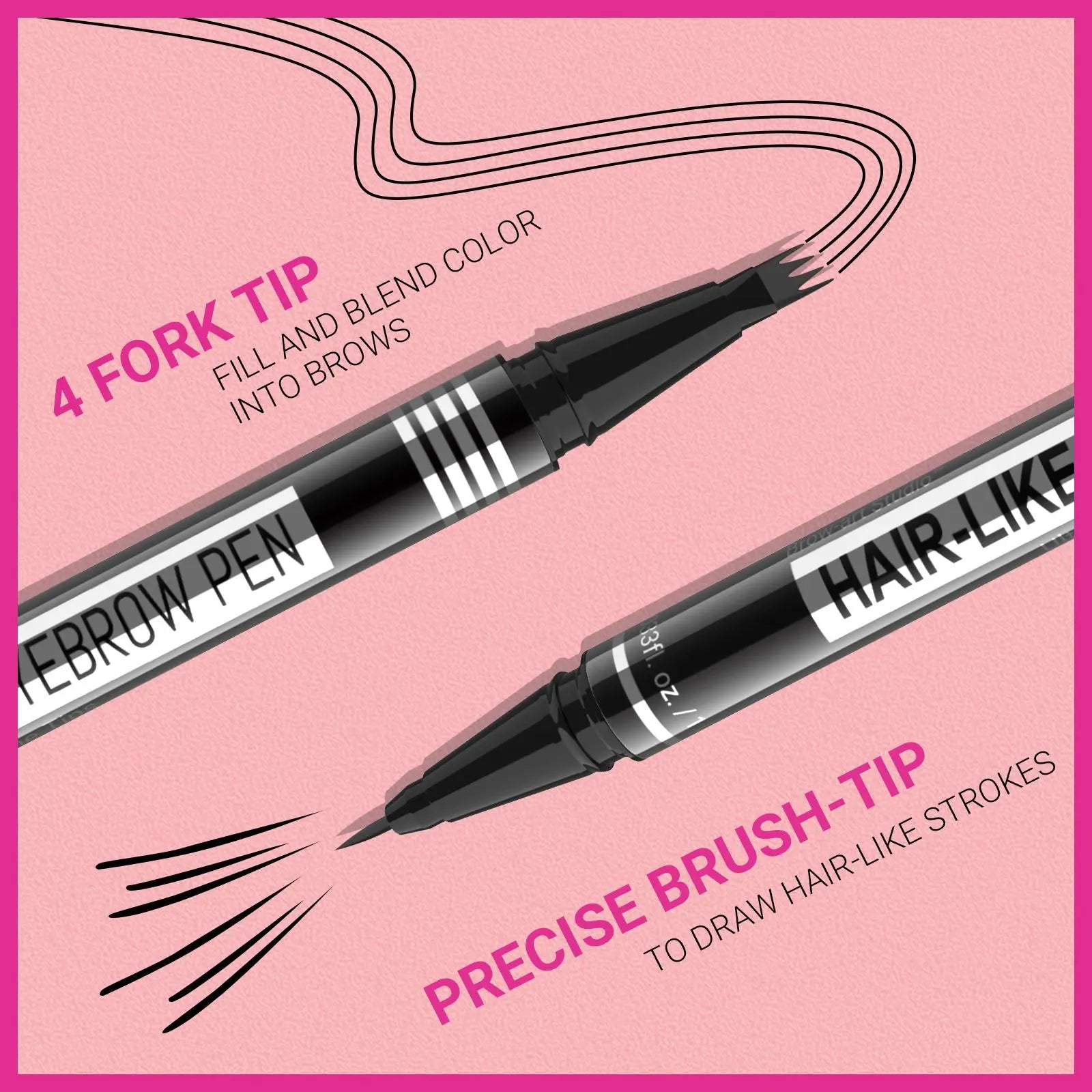 Imethod Eyebrow Pencil, 2-In-1 Waterproof Brow Pen with 4 Tip, with Dual-Ended Eyebrow Brush