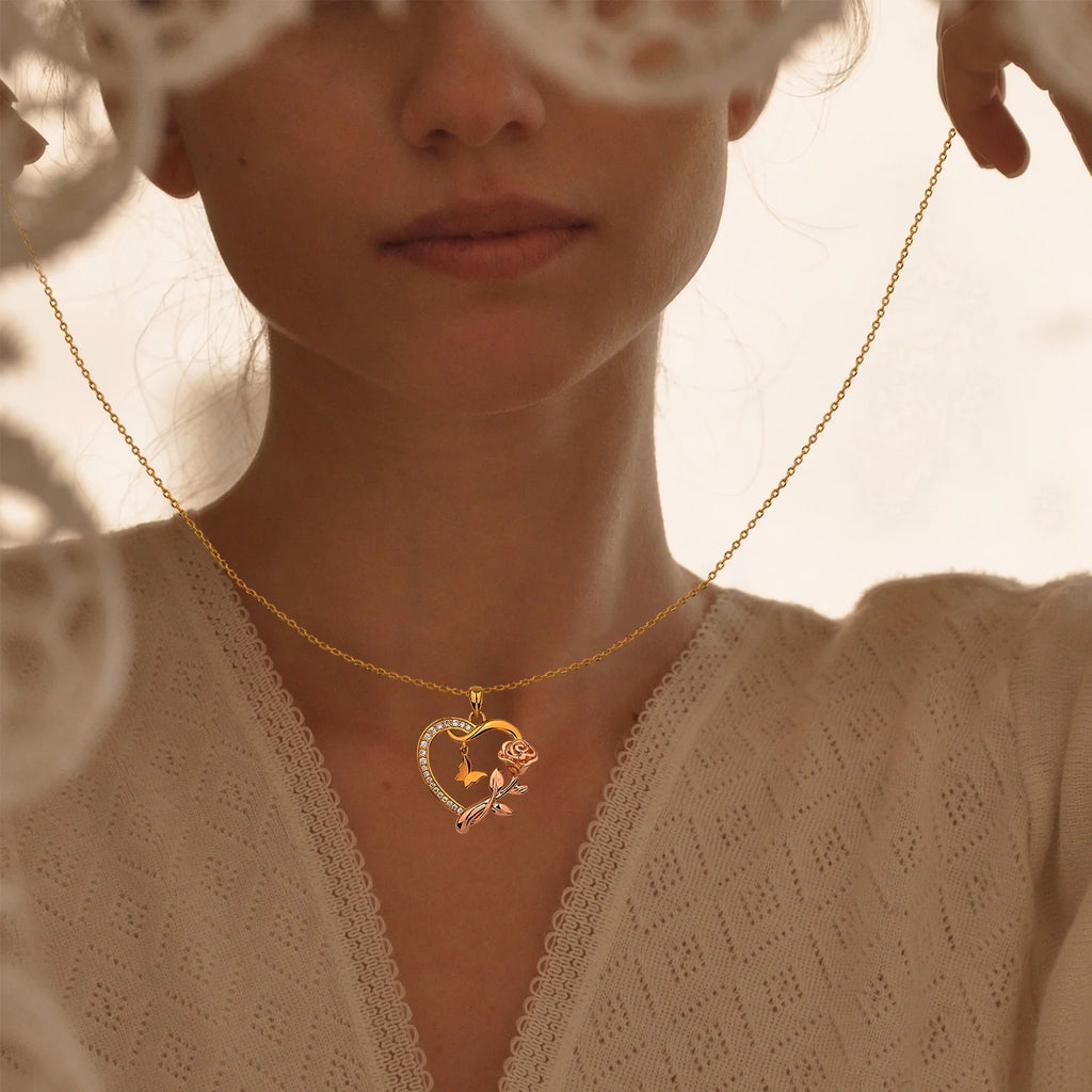 Heart Necklace for Women 14K Gold