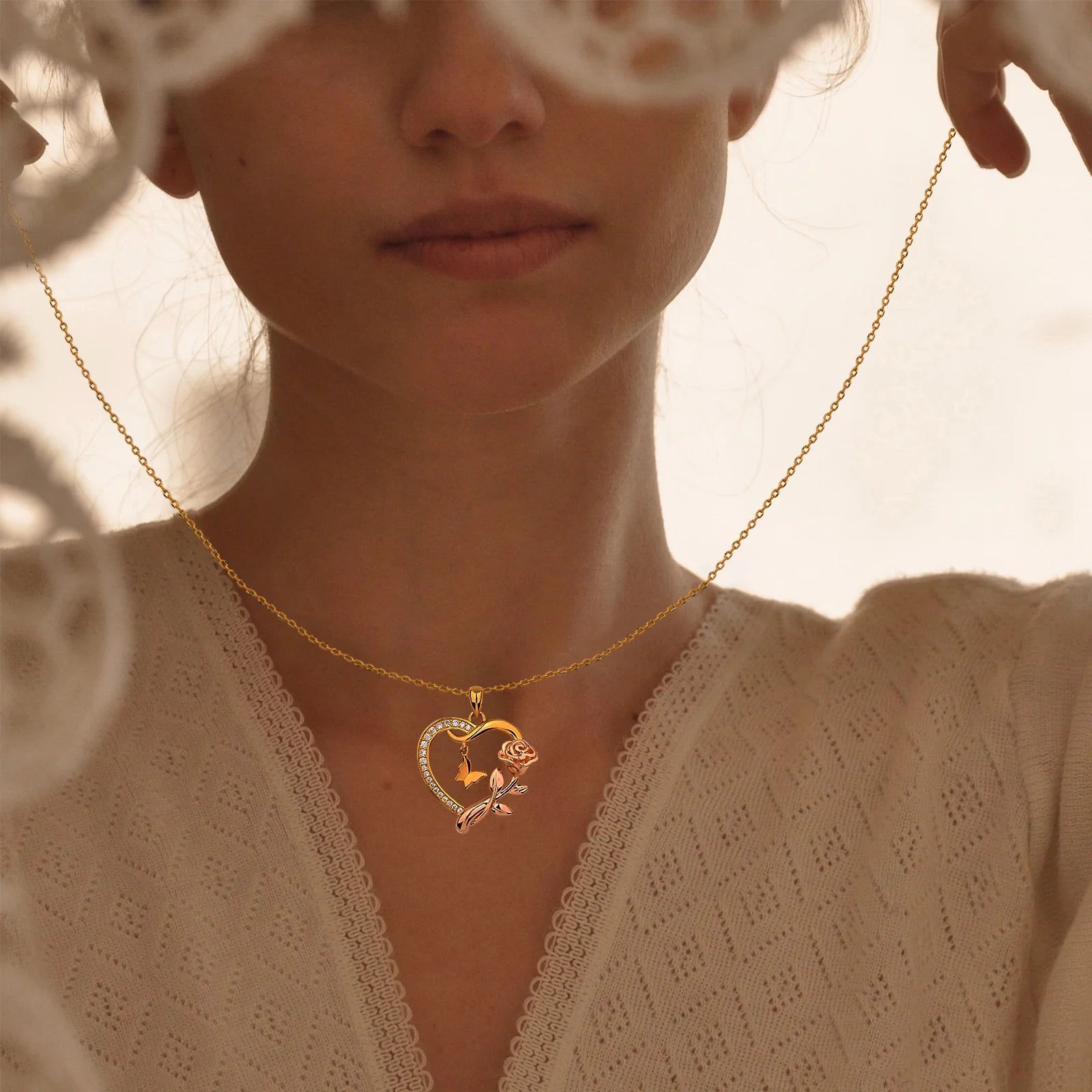 Heart Necklace for Women 14K Gold