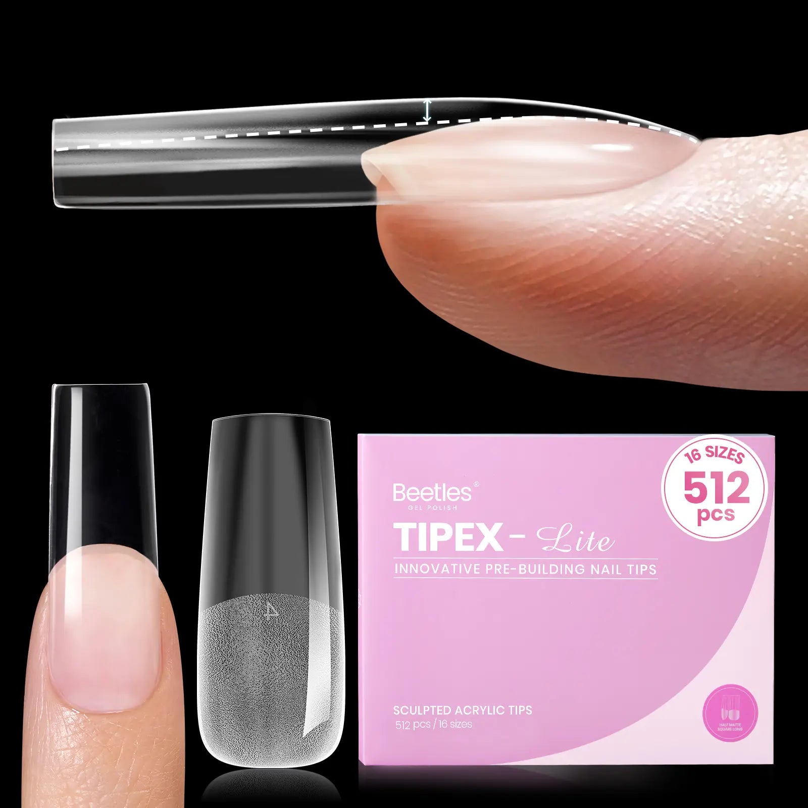 Beetles Tipex Lite Apex Nail Tips, 96PCS, 256PCS, 512PCS 