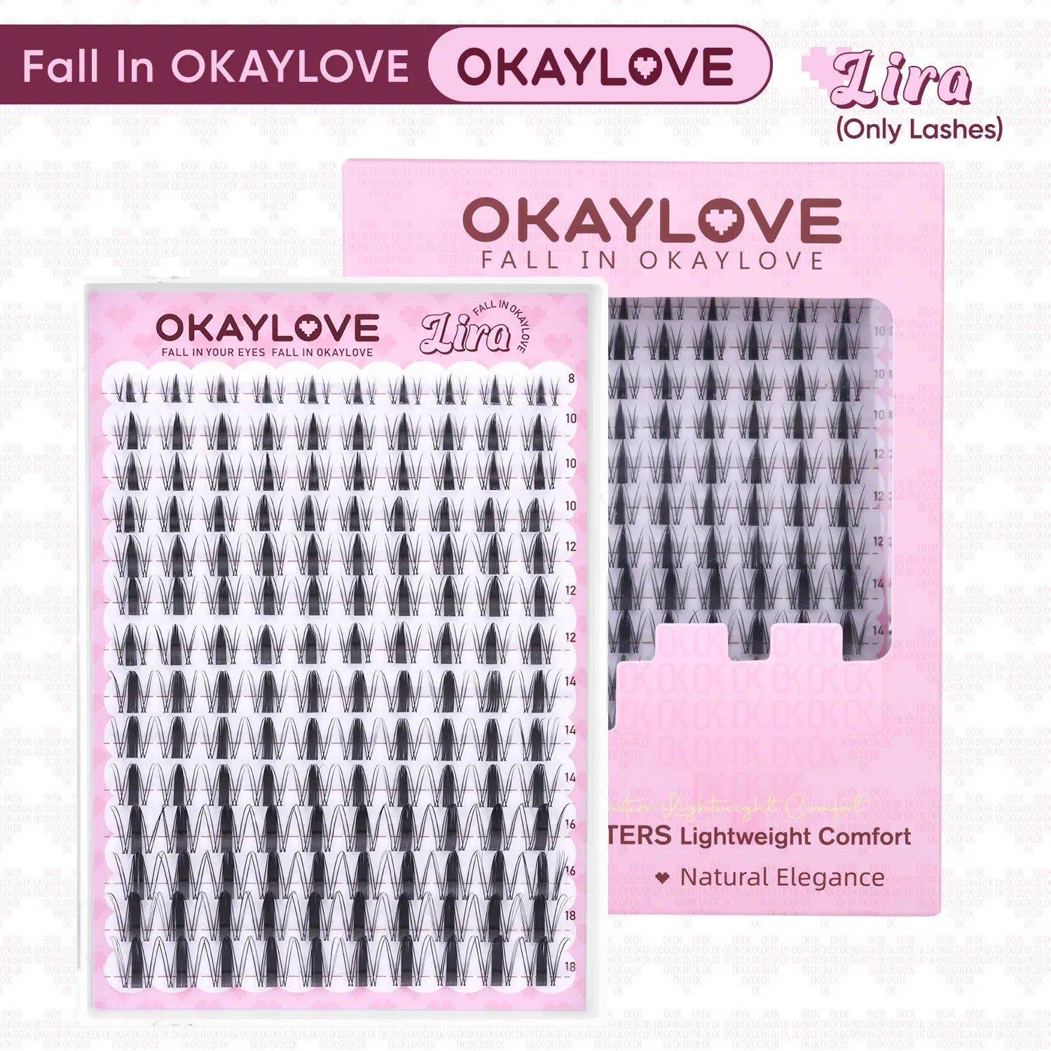 Transform Your Look with OKAYLOVE Lira Lash Clusters Kit - Long-Lasting Bond, Tweezers & Remover for Effortless DIY Beauty!