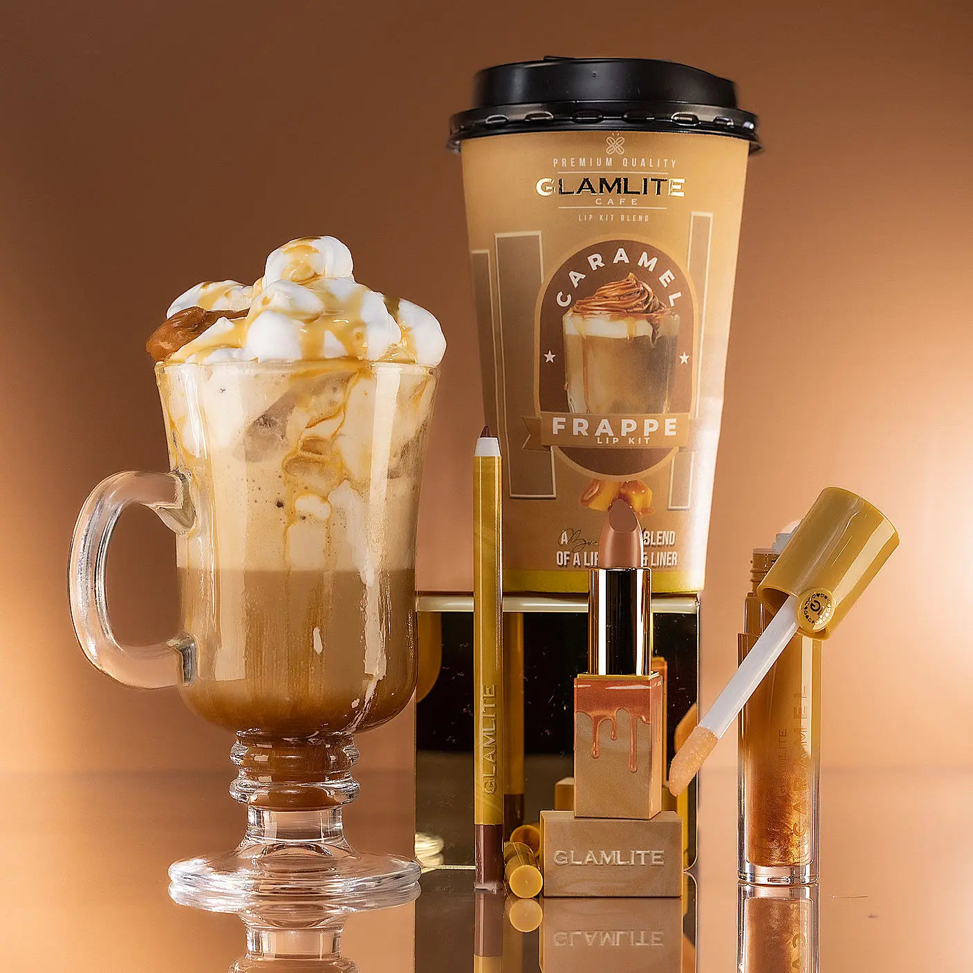 Glamlite Cafe Coffee Lip Kits, Horchata Lip Gloss