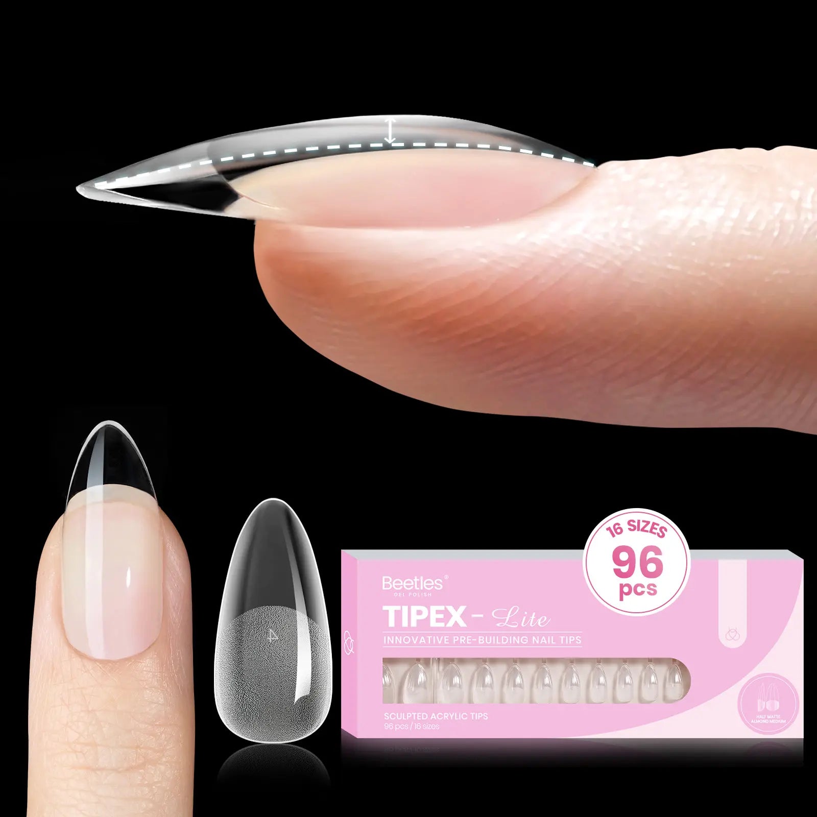 Beetles Tipex Lite Apex Nail Tips, 96PCS, 256PCS, 512PCS 