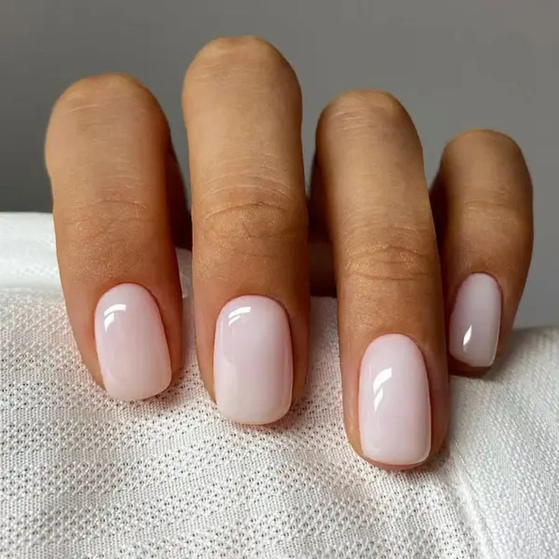 Milky White Press on Nails | Curvlife Nail | 30Pcs 