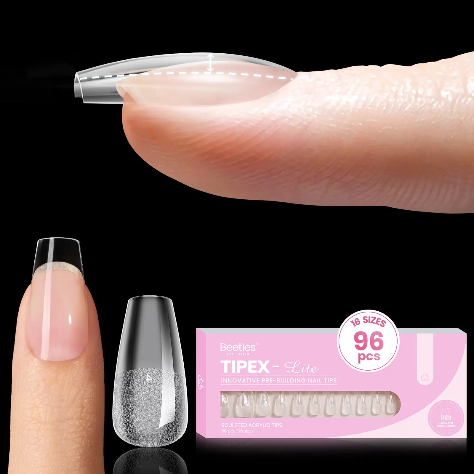 Beetles Tipex Lite Apex Nail Tips, 96PCS, 256PCS, 512PCS 