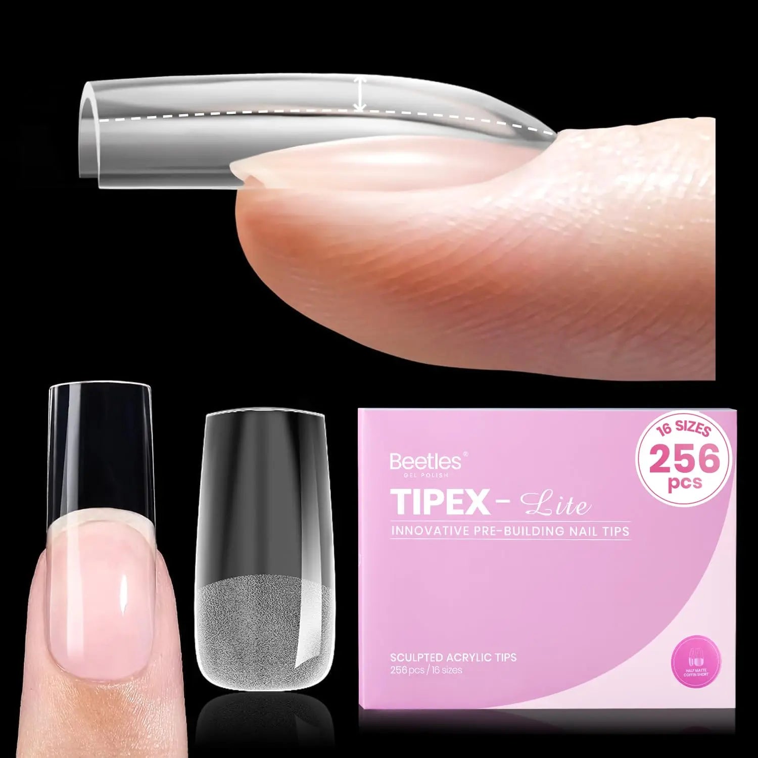 Beetles Tipex Lite Apex Nail Tips, 96PCS, 256PCS, 512PCS 