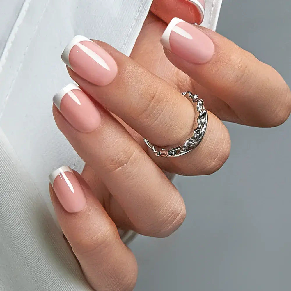 Milky White Press on Nails | Curvlife Nail | 30Pcs 