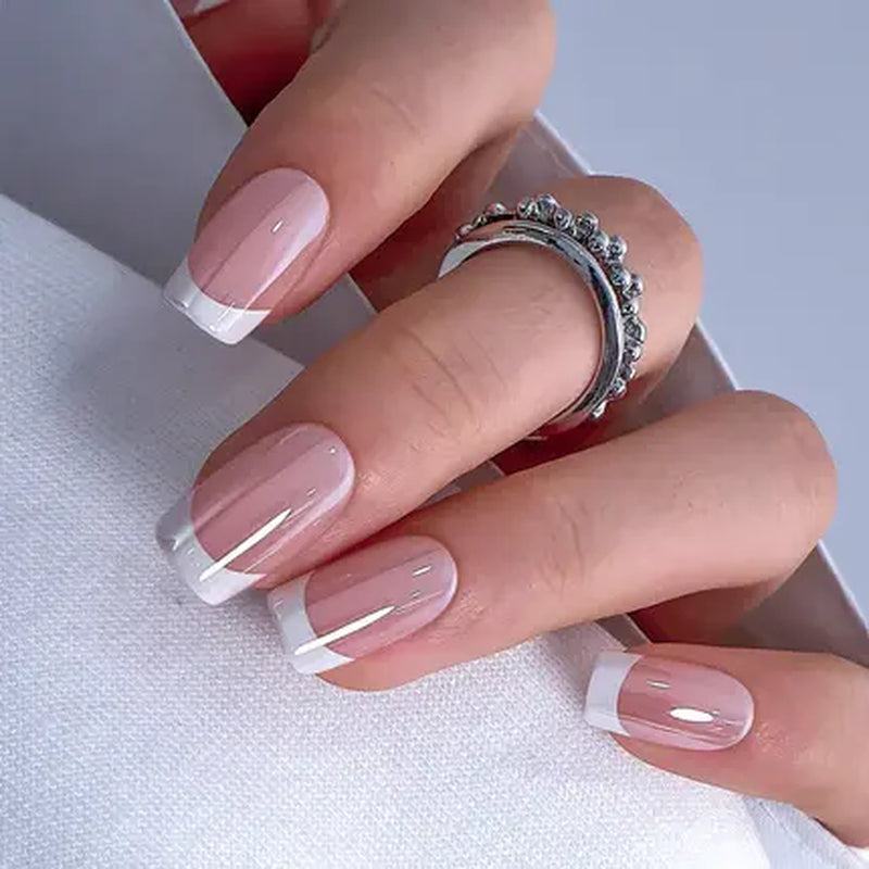 Milky White Press on Nails | Curvlife Nail | 30Pcs 