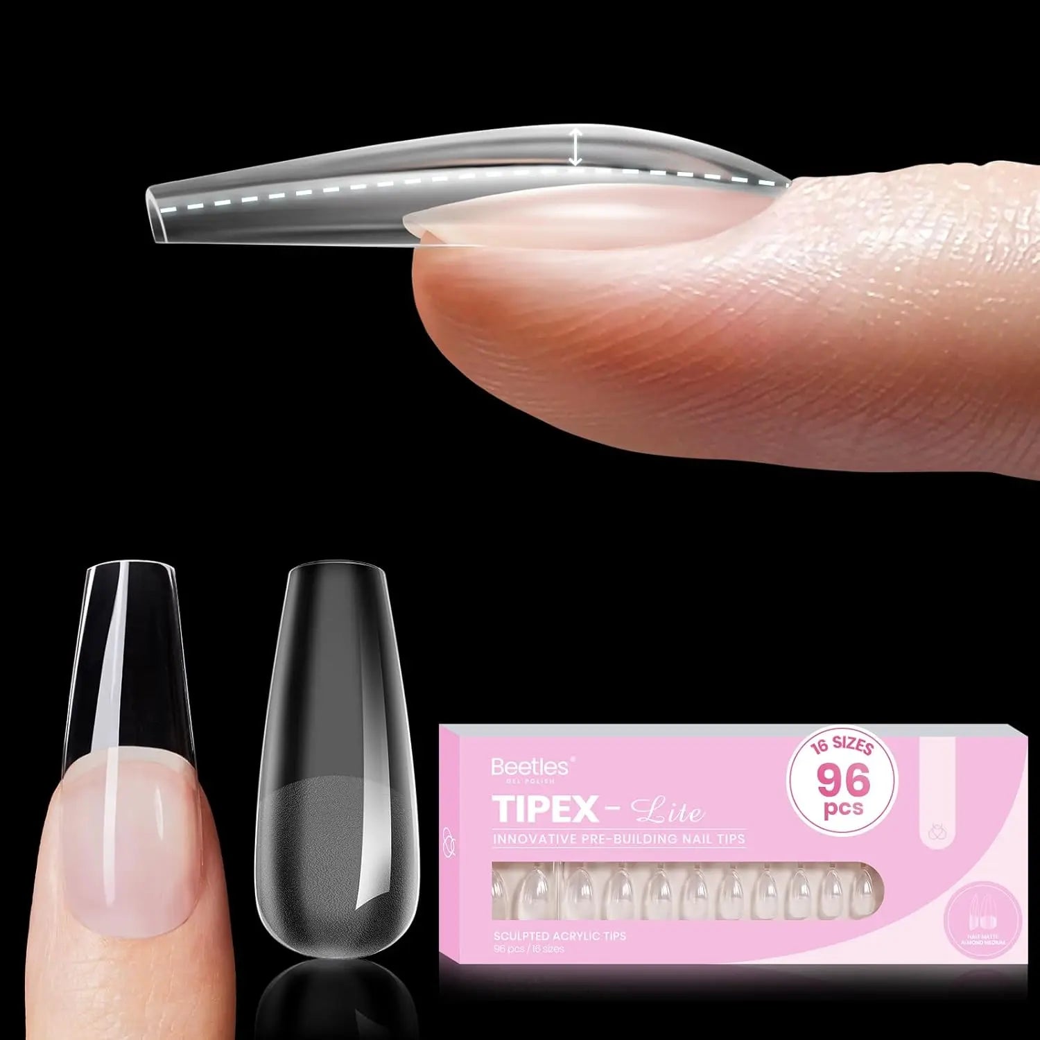 Beetles Tipex Lite Apex Nail Tips, 96PCS, 256PCS, 512PCS 