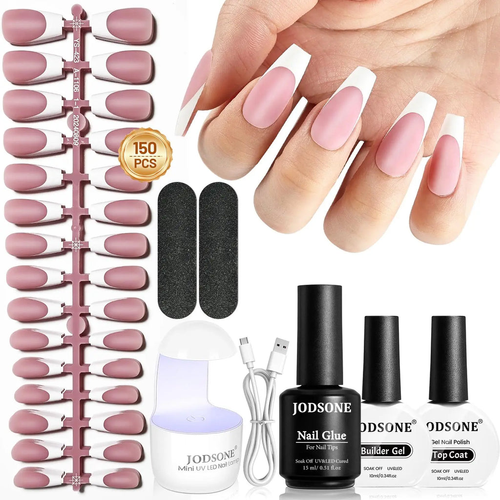 JODSONE 154PCS French Gel Nail Tips Kit 